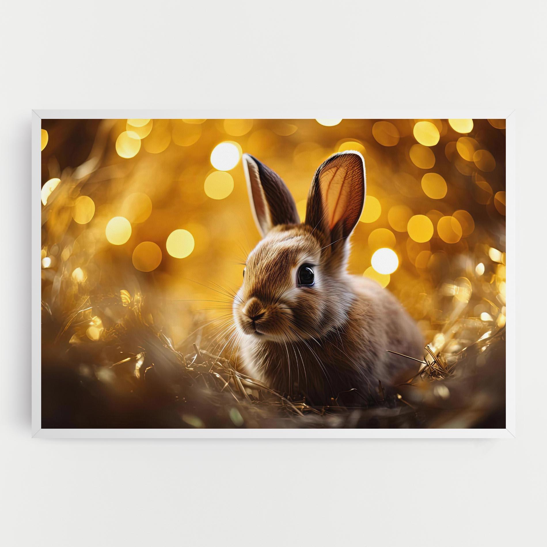 Картина на платно Gold Lights Bunny mockup 0