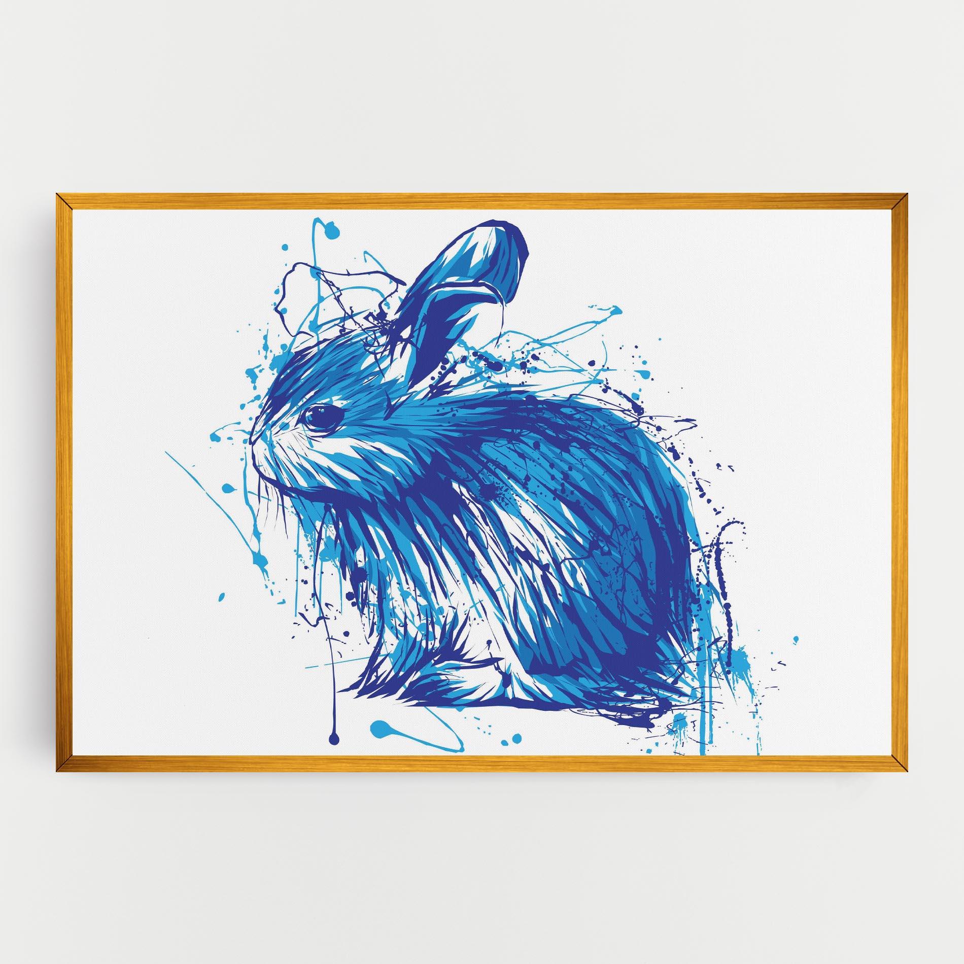 Картина на платно Blue Bunny mockup 0
