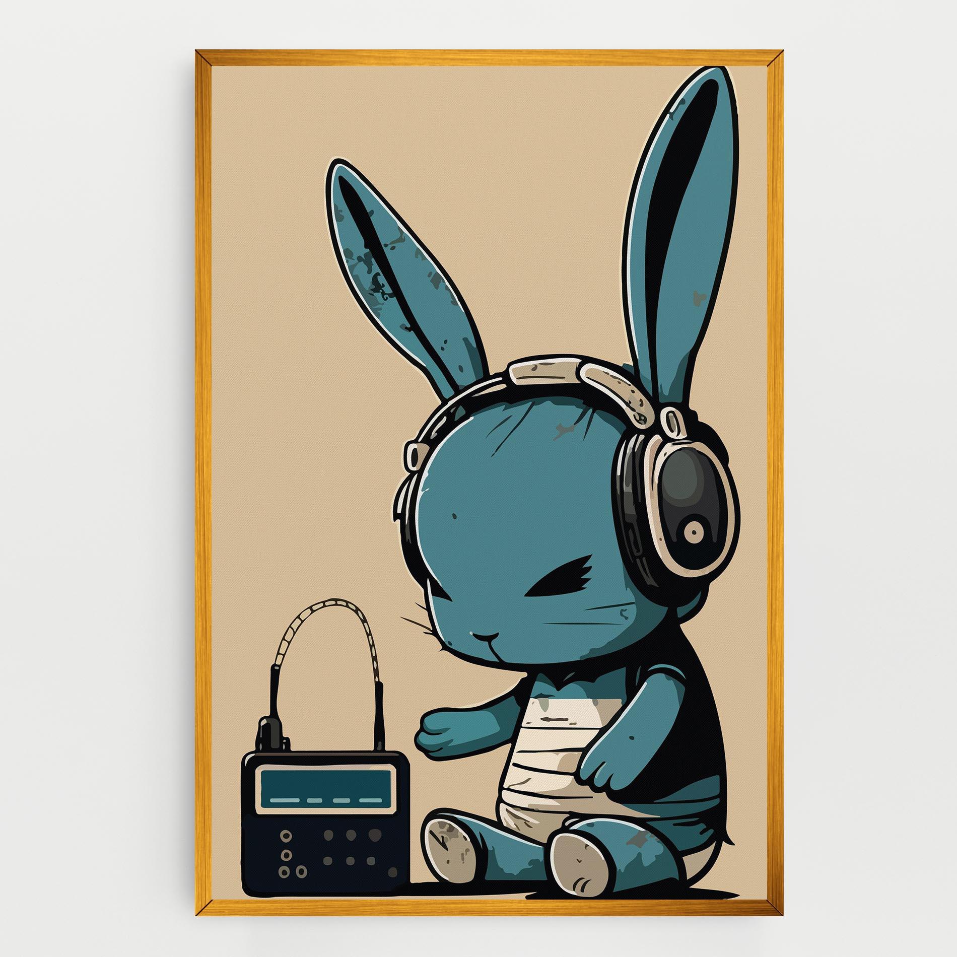 Картина на платно Blue Baby Bunny mockup 0