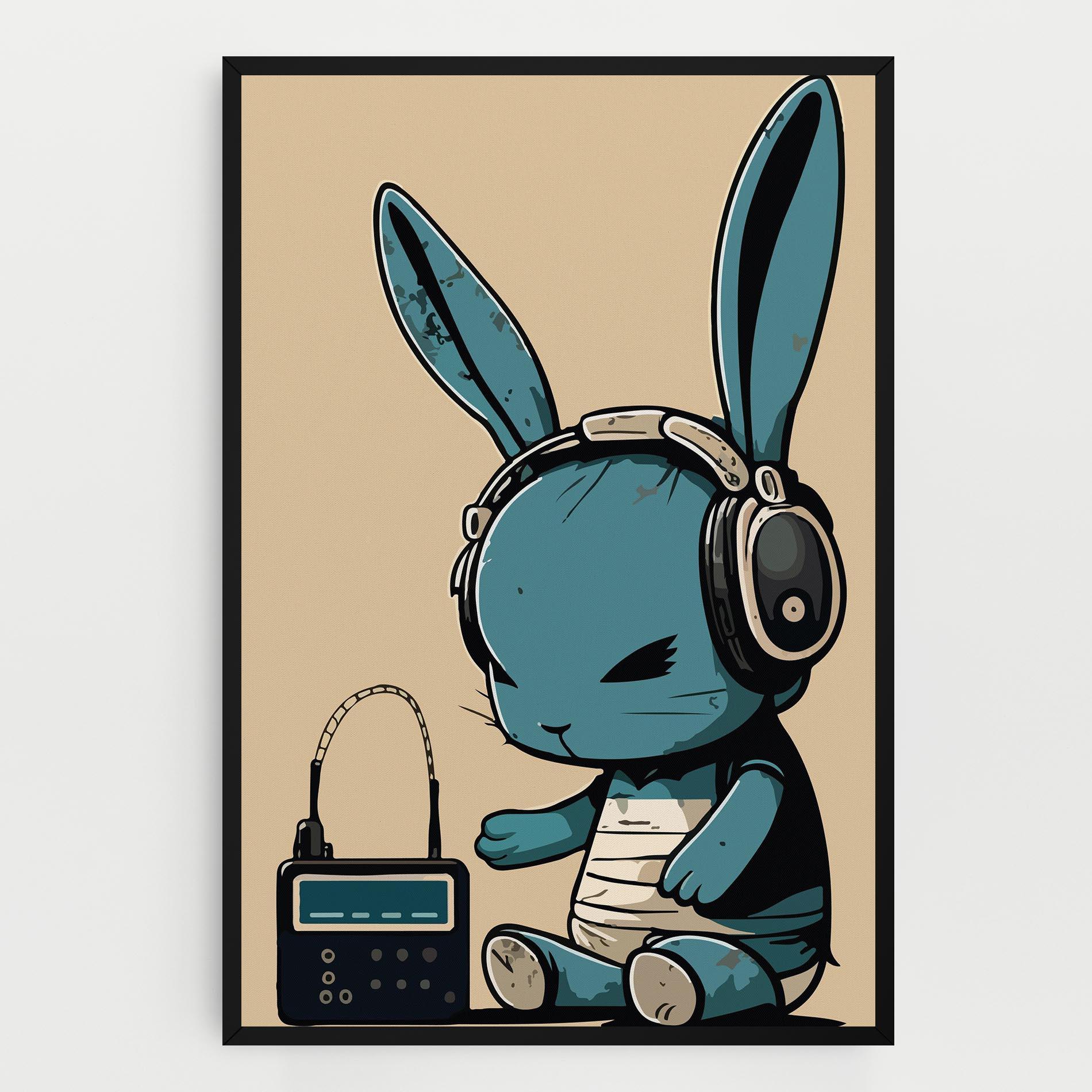 Картина на платно Blue Baby Bunny mockup 0
