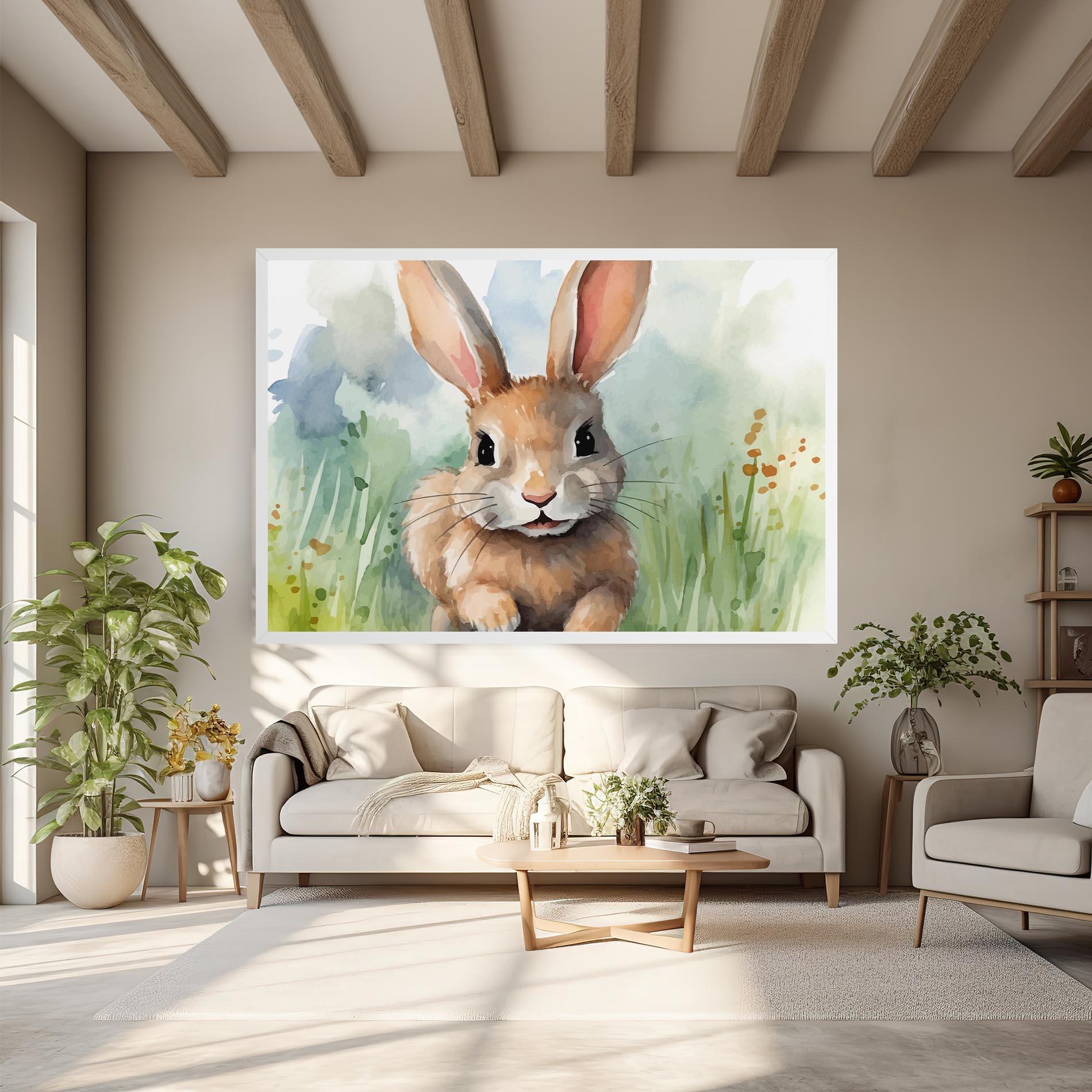Картина на платно Brown Cream Bunny mockup 6