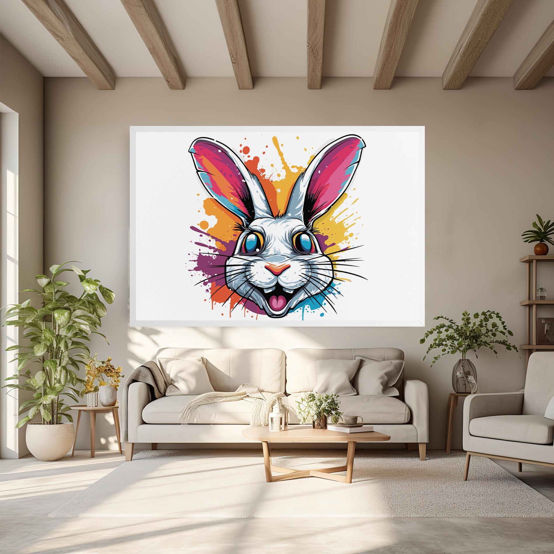 Картина на платно Crazy Bunny mockup 6