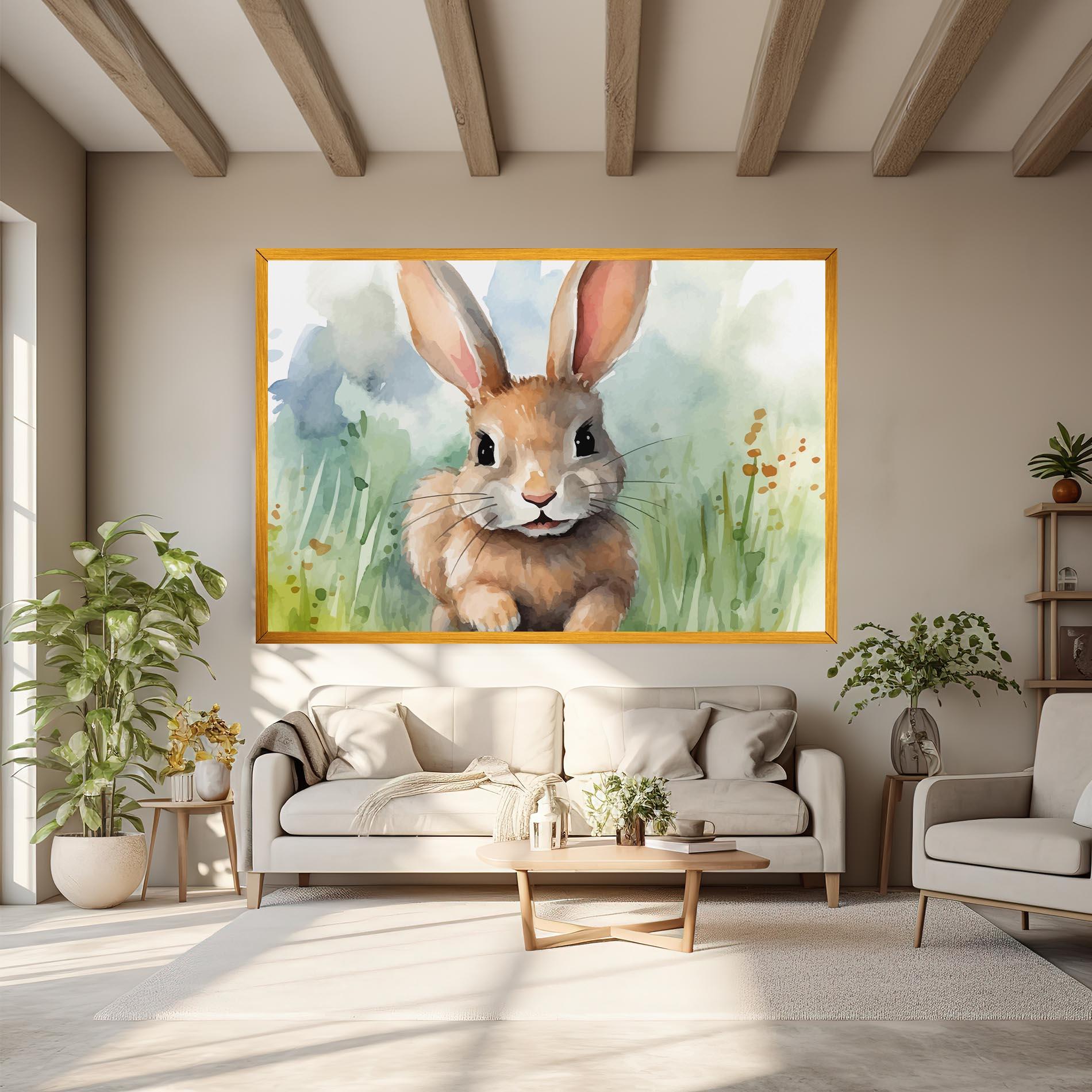 Картина на платно Brown Cream Bunny mockup 6