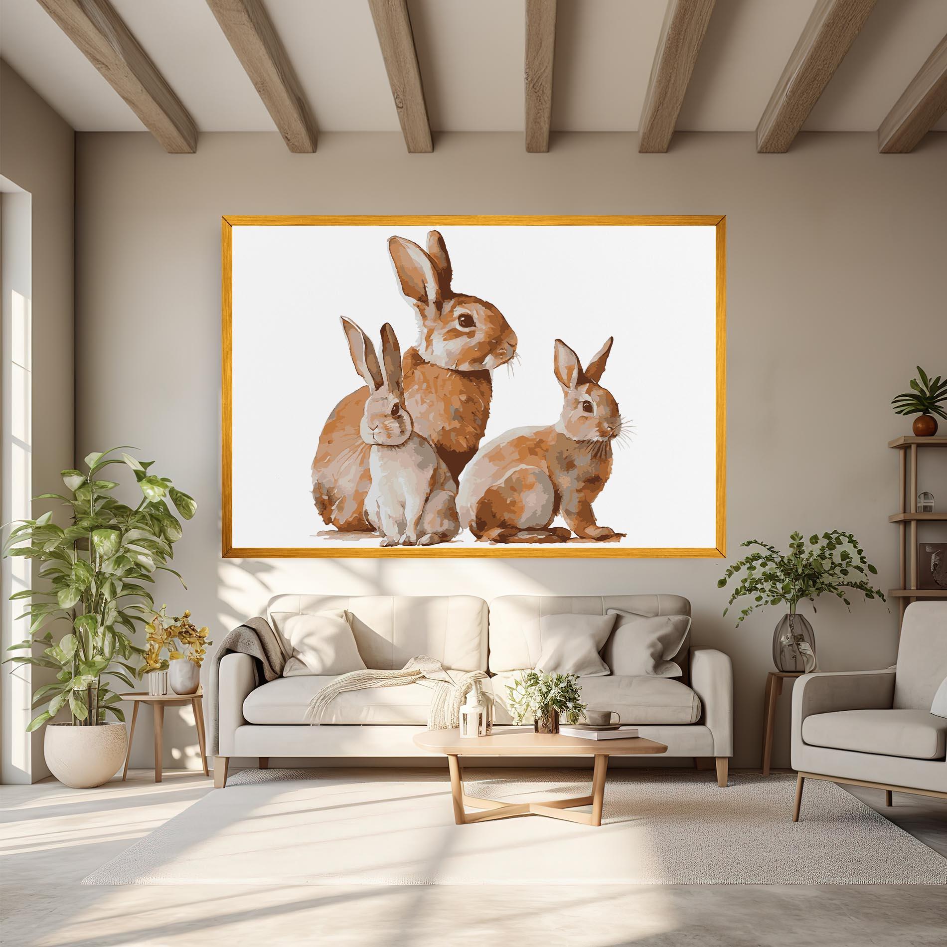 Картина на платно Family Rabbit mockup 6