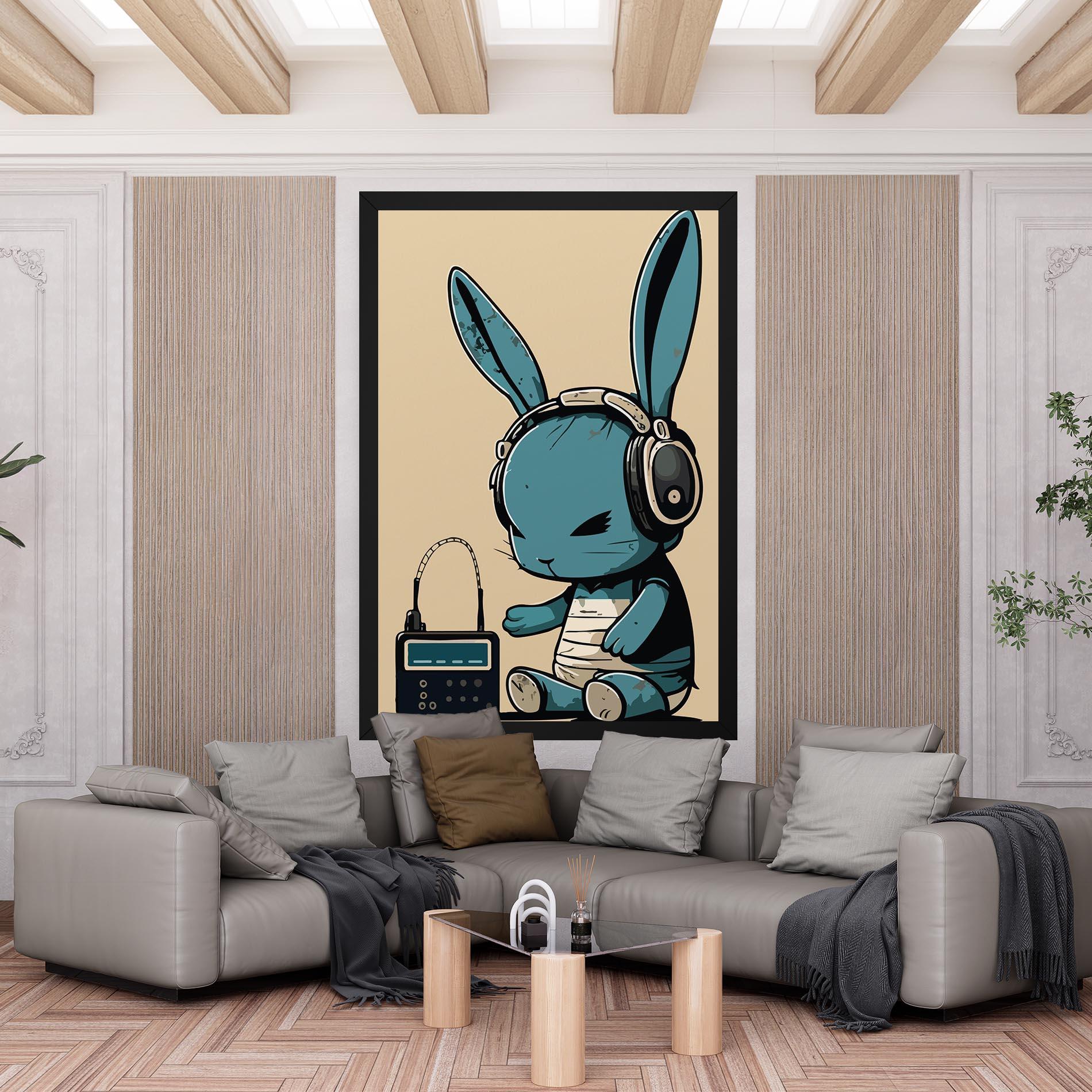 Картина на платно Blue Baby Bunny mockup 6