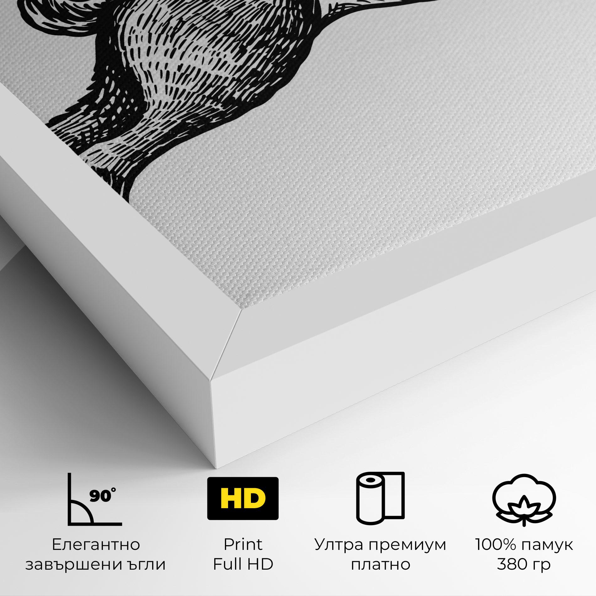 Картина на платно Black Line Bunny mockup 4
