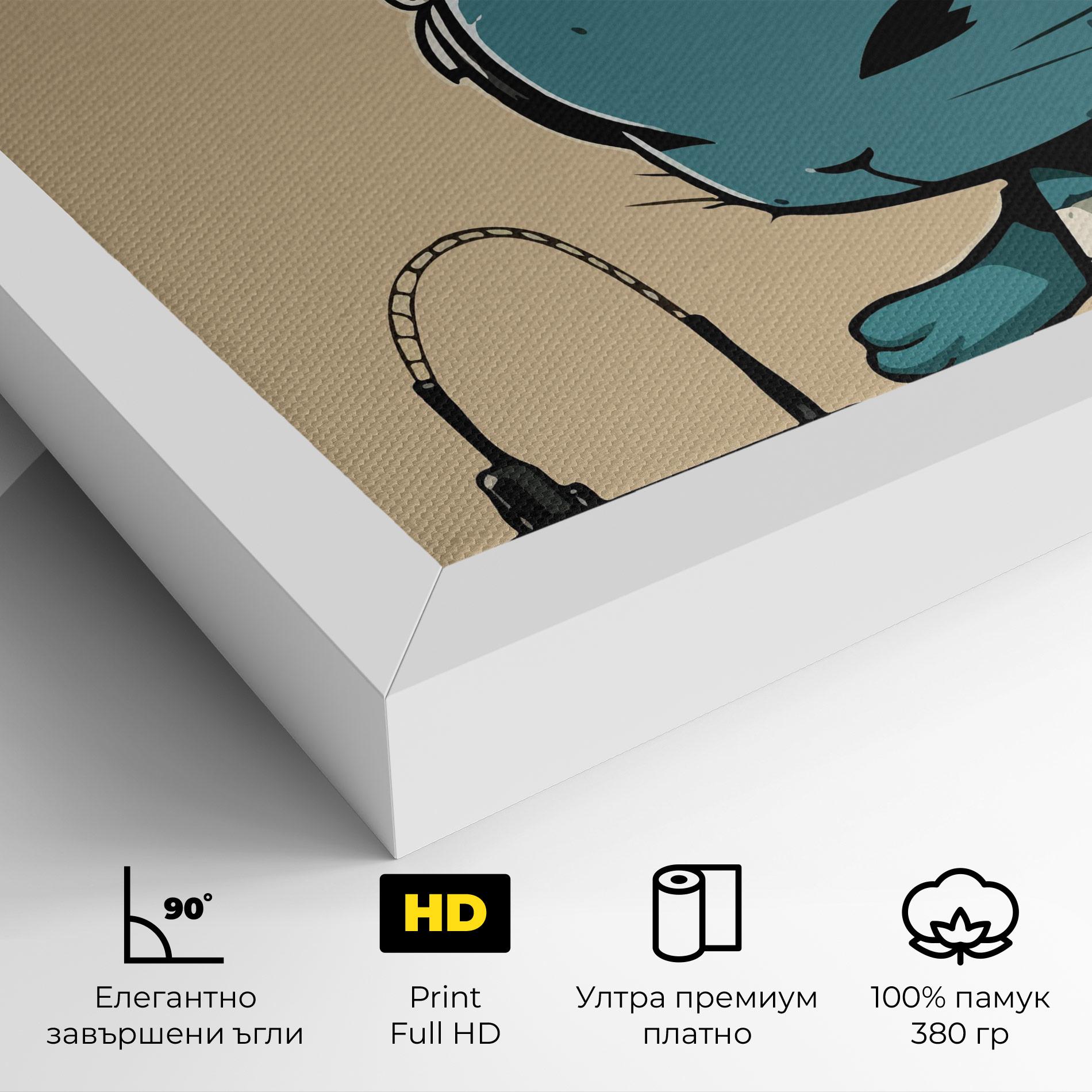 Картина на платно Blue Baby Bunny mockup 4