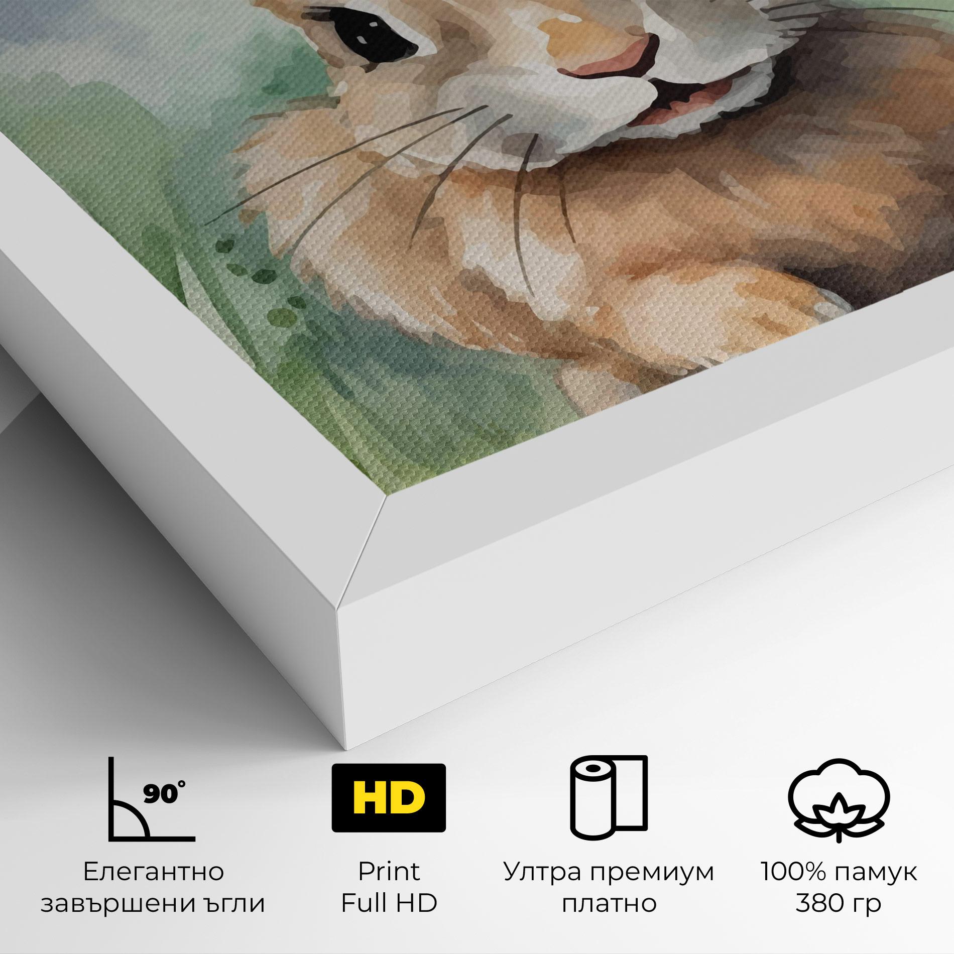 Картина на платно Brown Cream Bunny mockup 4