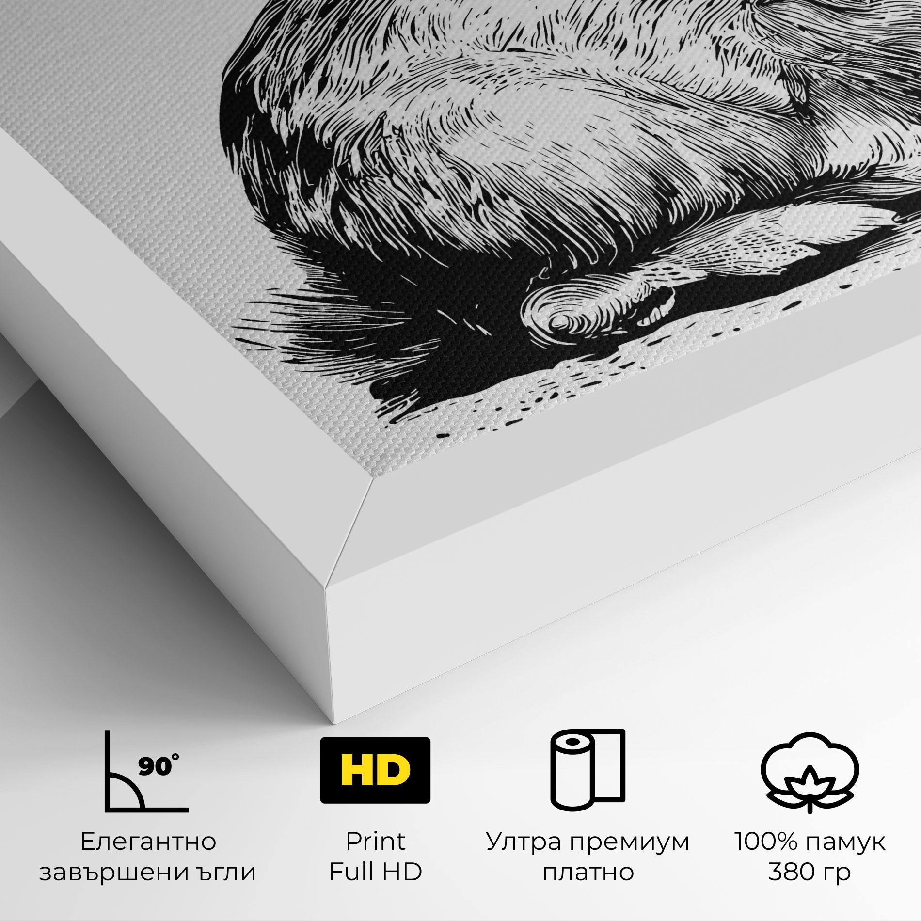 Картина на платно Bunny Black Lines mockup 4