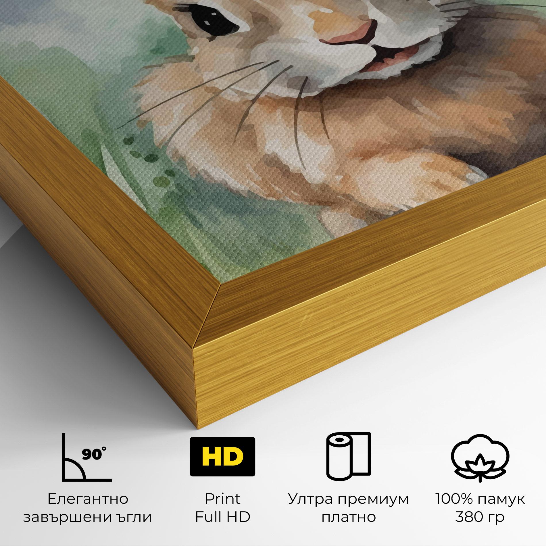 Картина на платно Brown Cream Bunny mockup 4