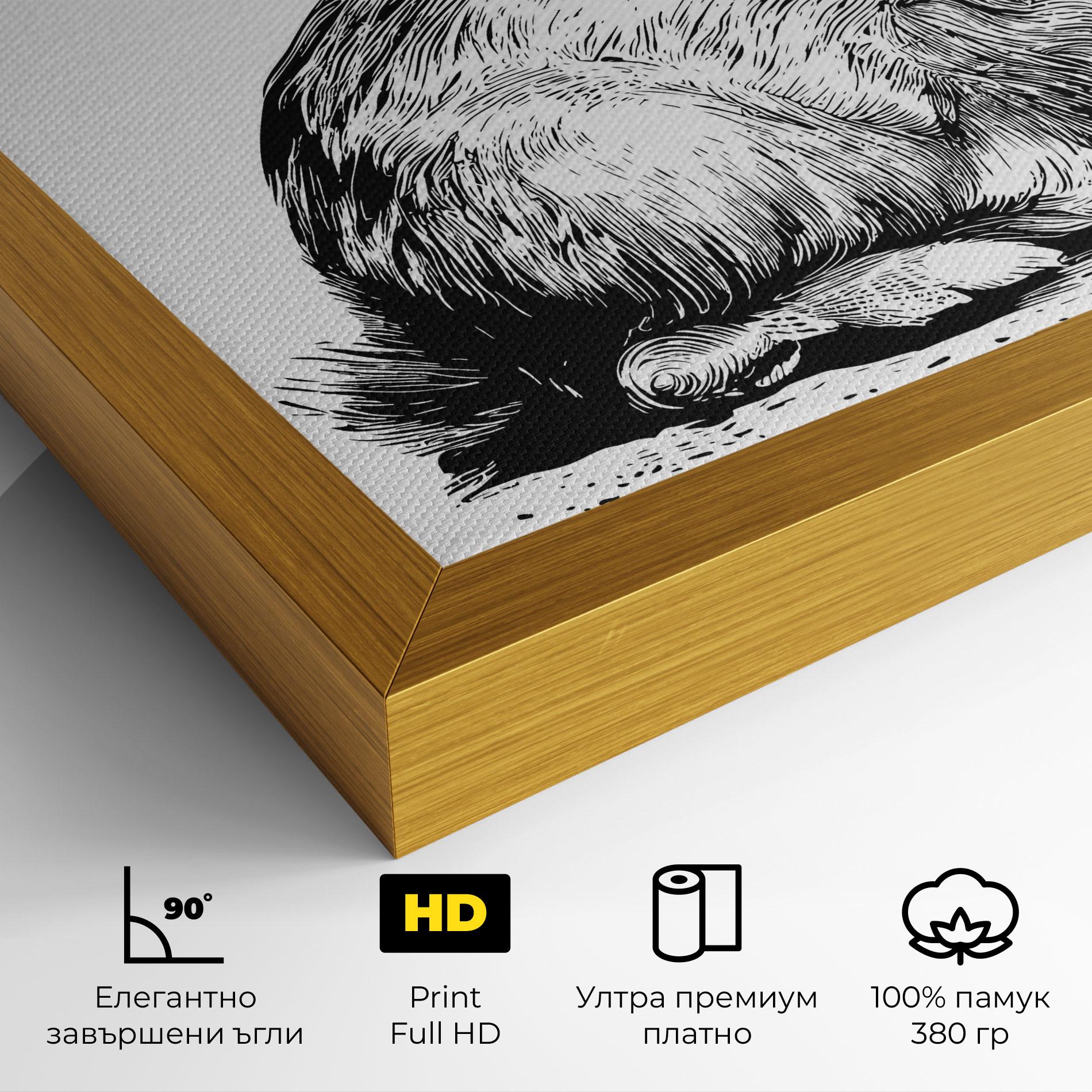 Картина на платно Bunny Black Lines mockup 4