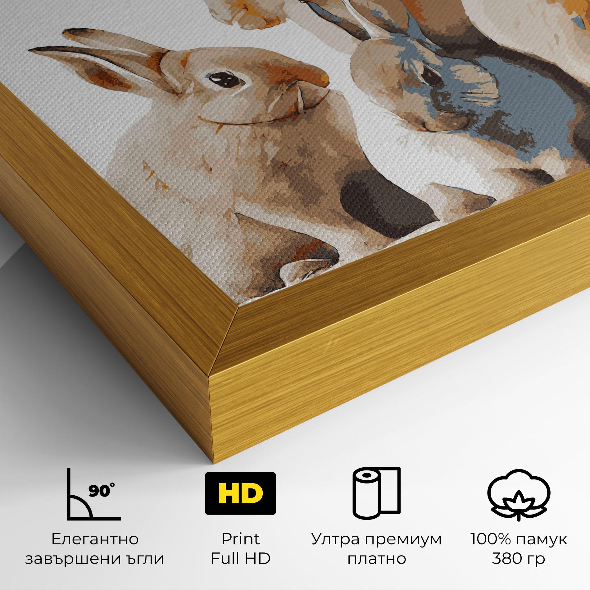 Картина на платно Bunny Family mockup 4