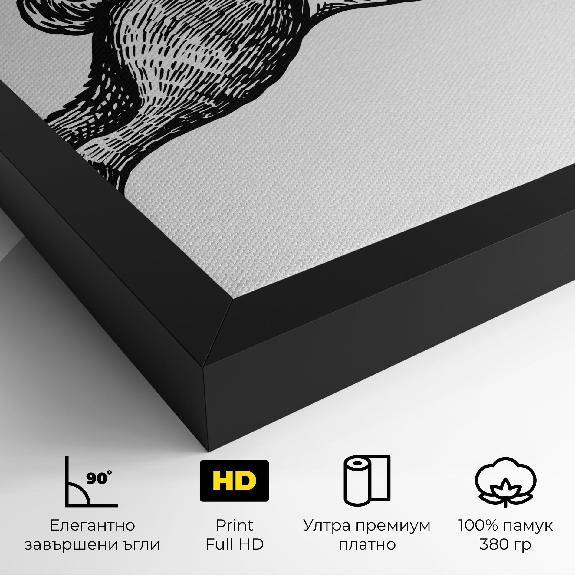 Картина на платно Black Line Bunny mockup 4