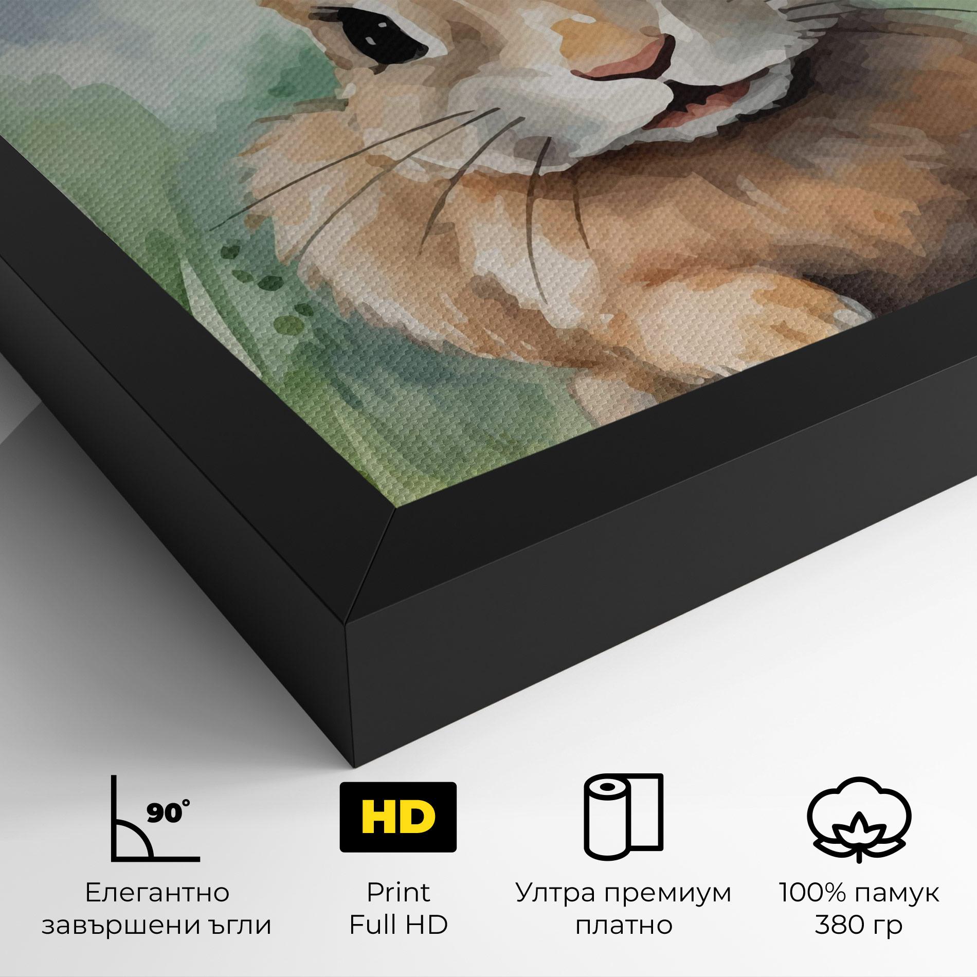Картина на платно Brown Cream Bunny mockup 4