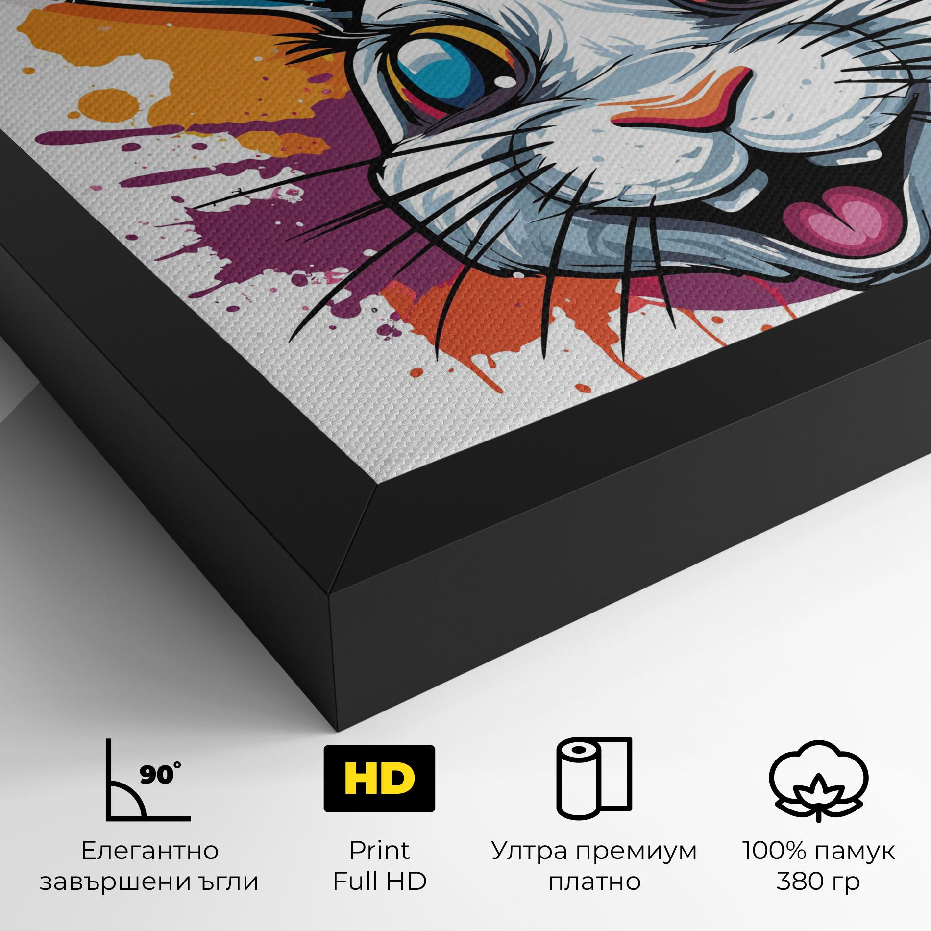 Картина на платно Crazy Bunny mockup 4