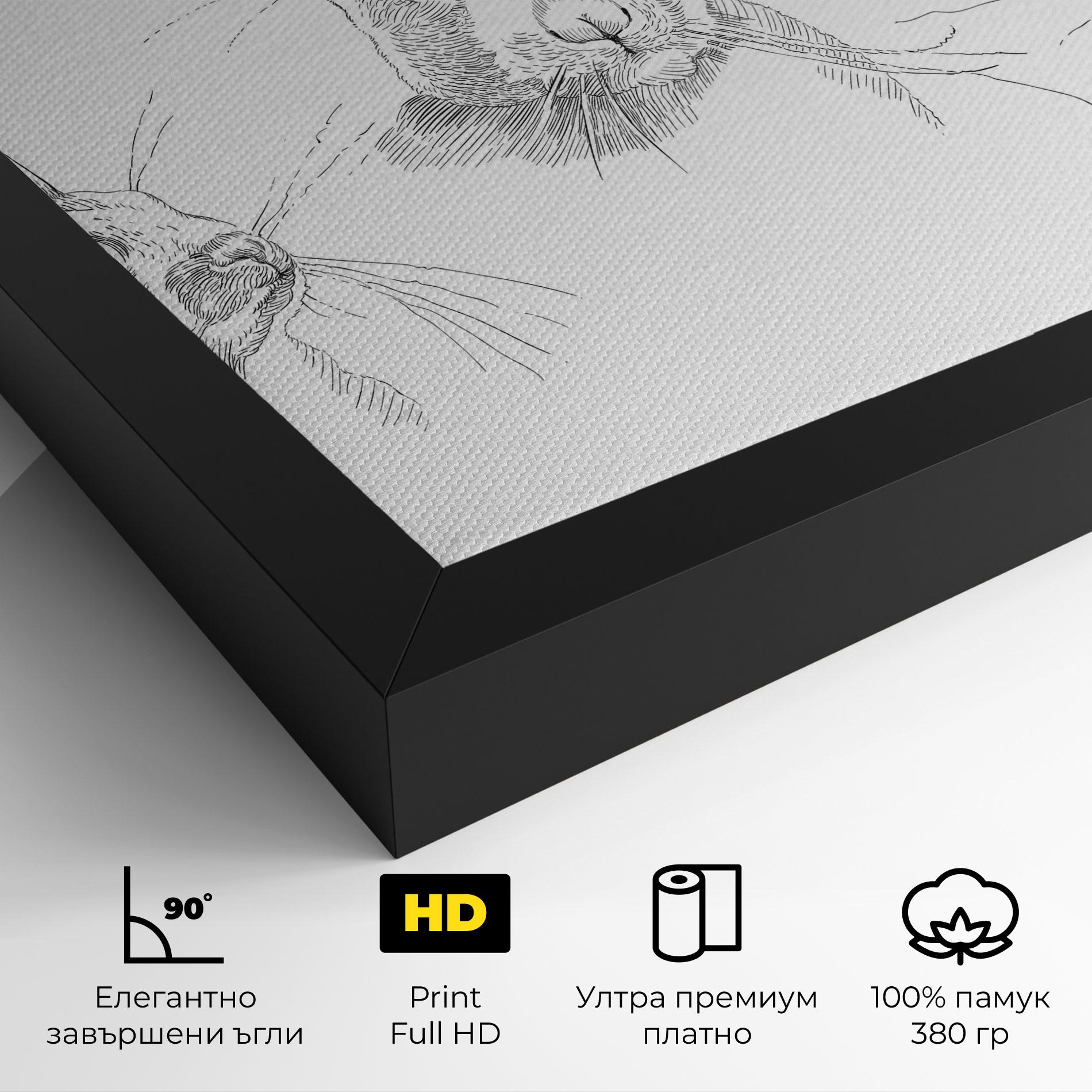 Картина на платно Hand Drawn Bunny mockup 4