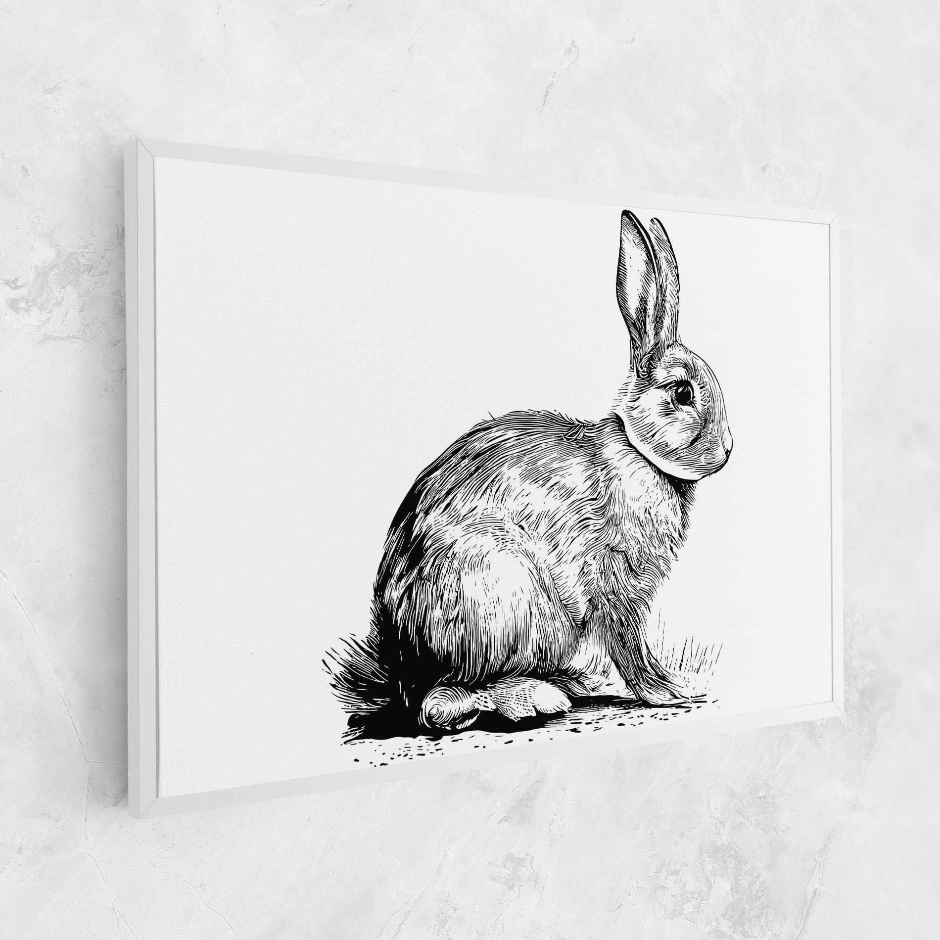 Картина на платно Bunny Black Lines mockup 1