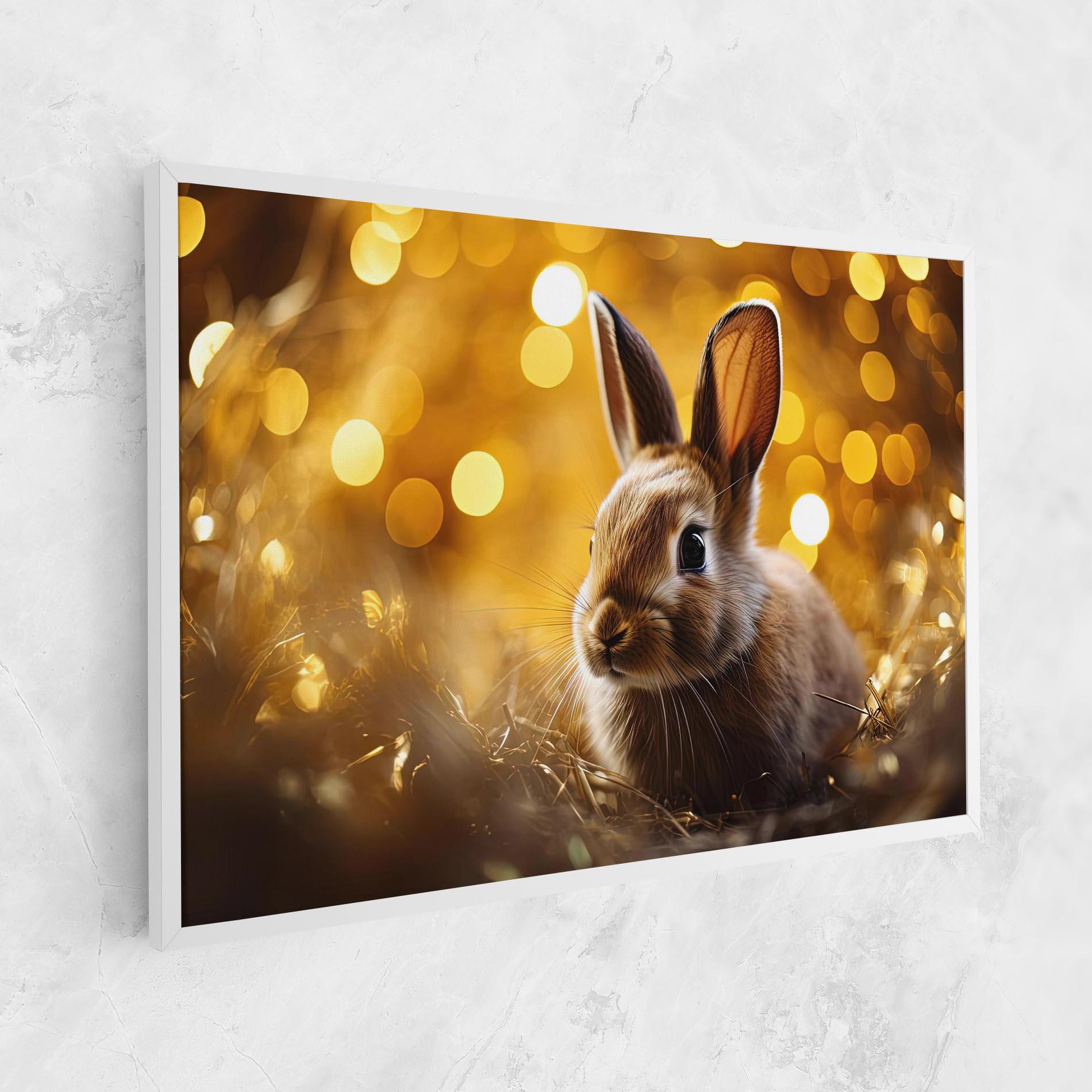 Картина на платно Gold Lights Bunny mockup 1
