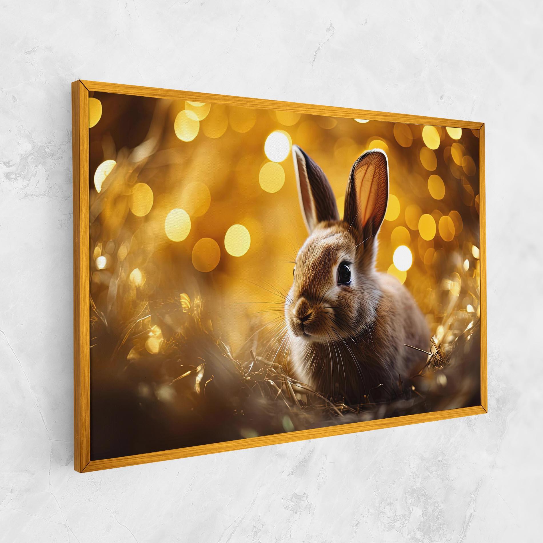 Картина на платно Gold Lights Bunny mockup 1