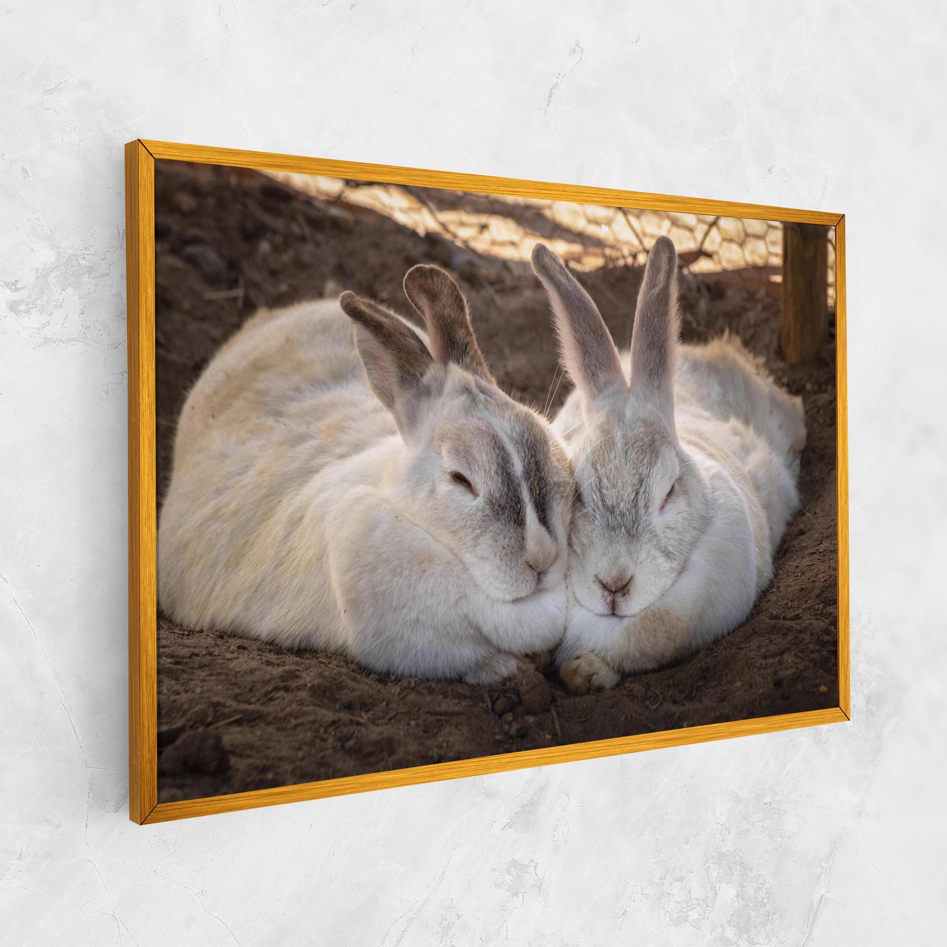 Картина на платно Light Grey Bunny Sleeping mockup 1