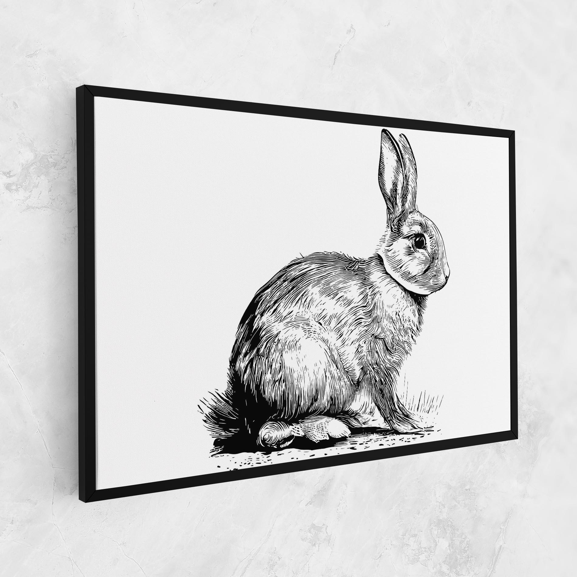 Картина на платно Bunny Black Lines mockup 1