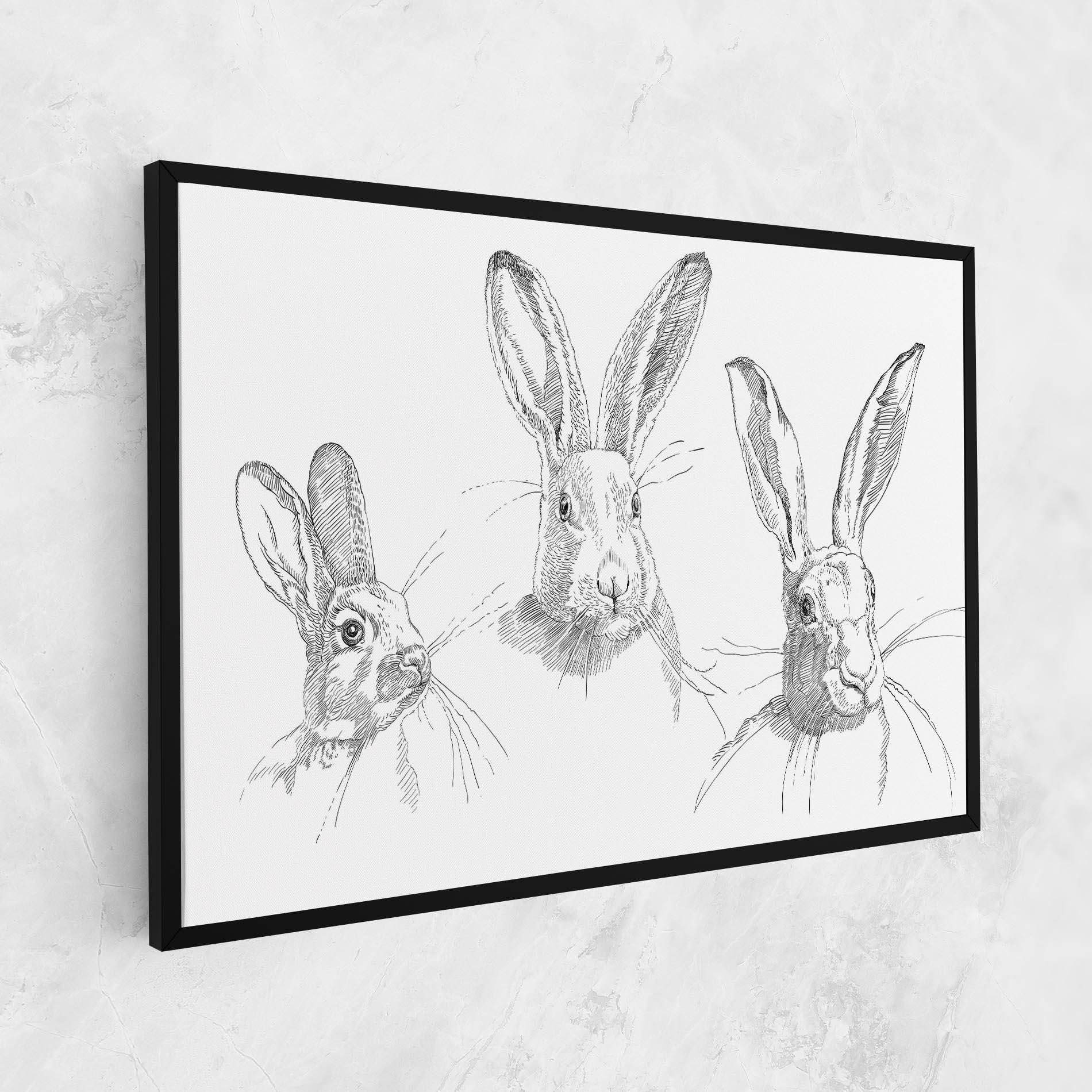 Картина на платно Hand Drawn Bunny mockup 1
