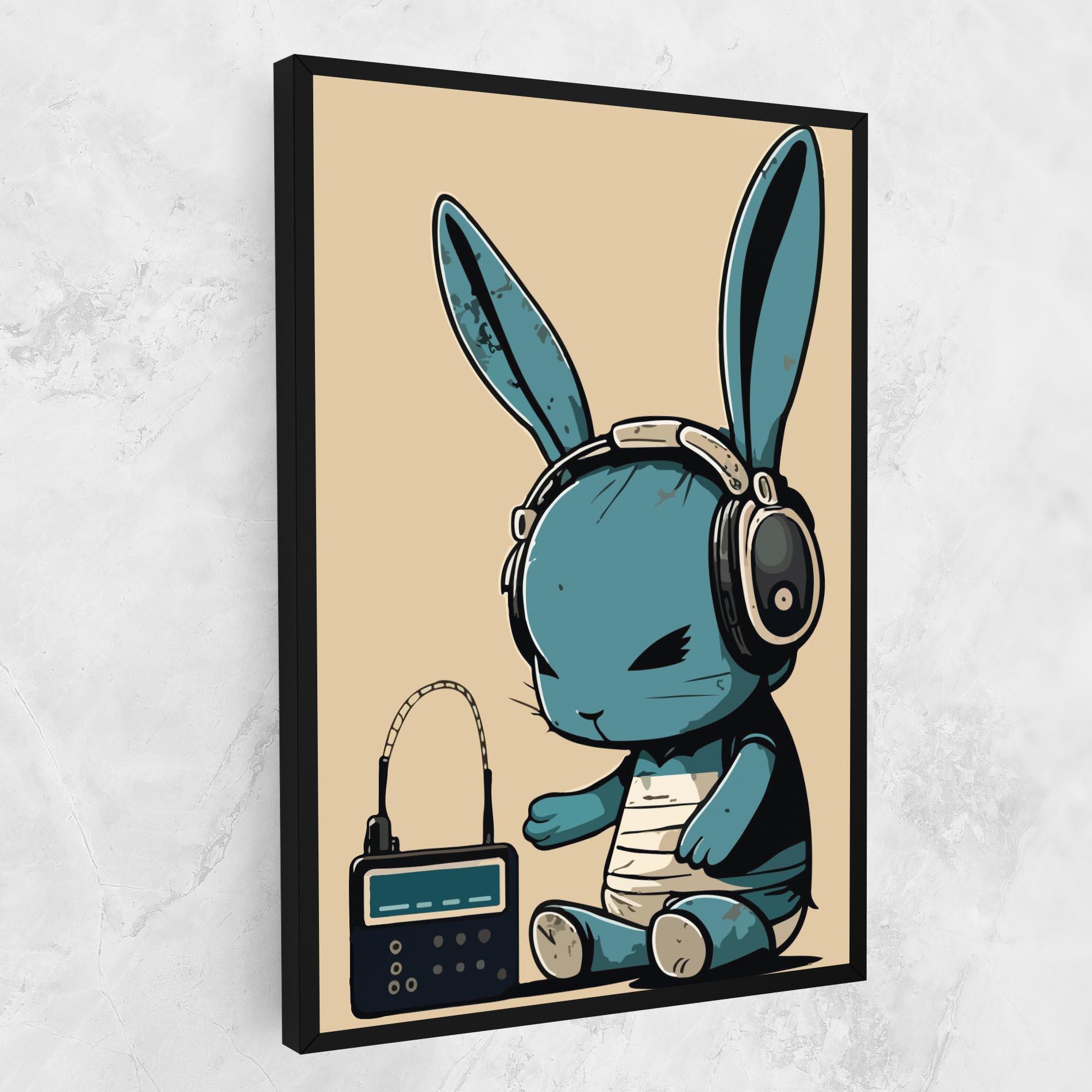 Картина на платно Blue Baby Bunny mockup 1