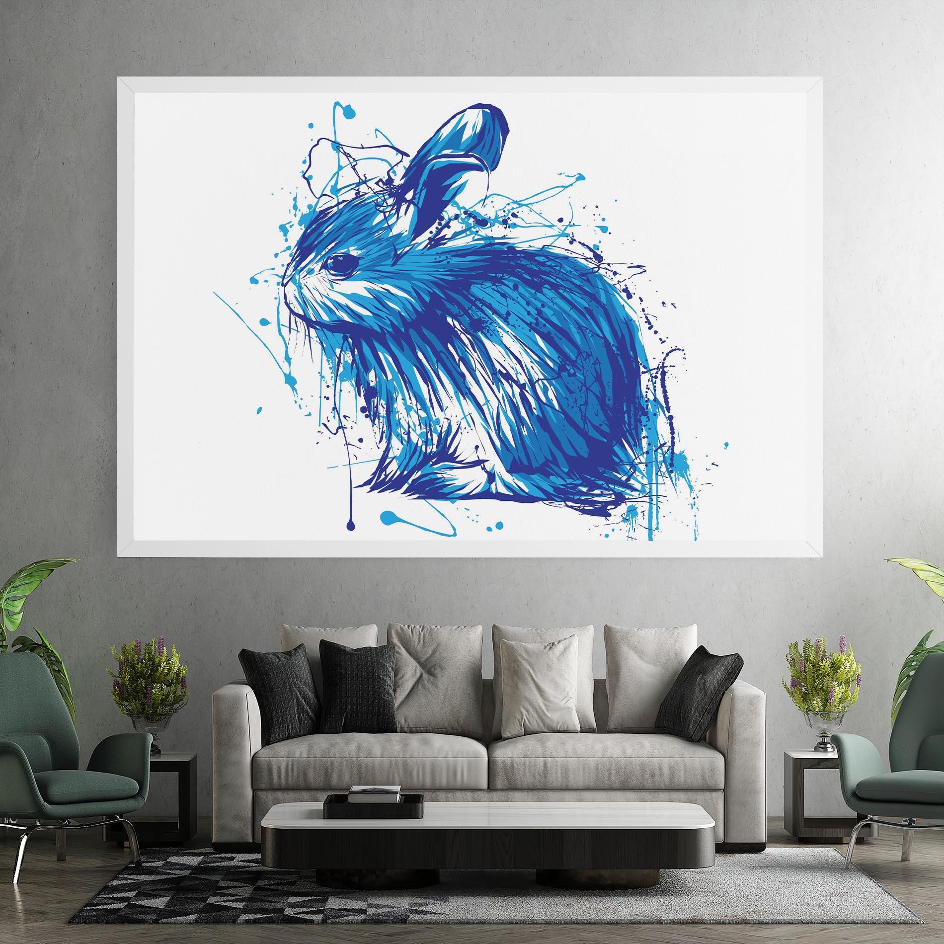 Картина на платно Blue Bunny mockup 7