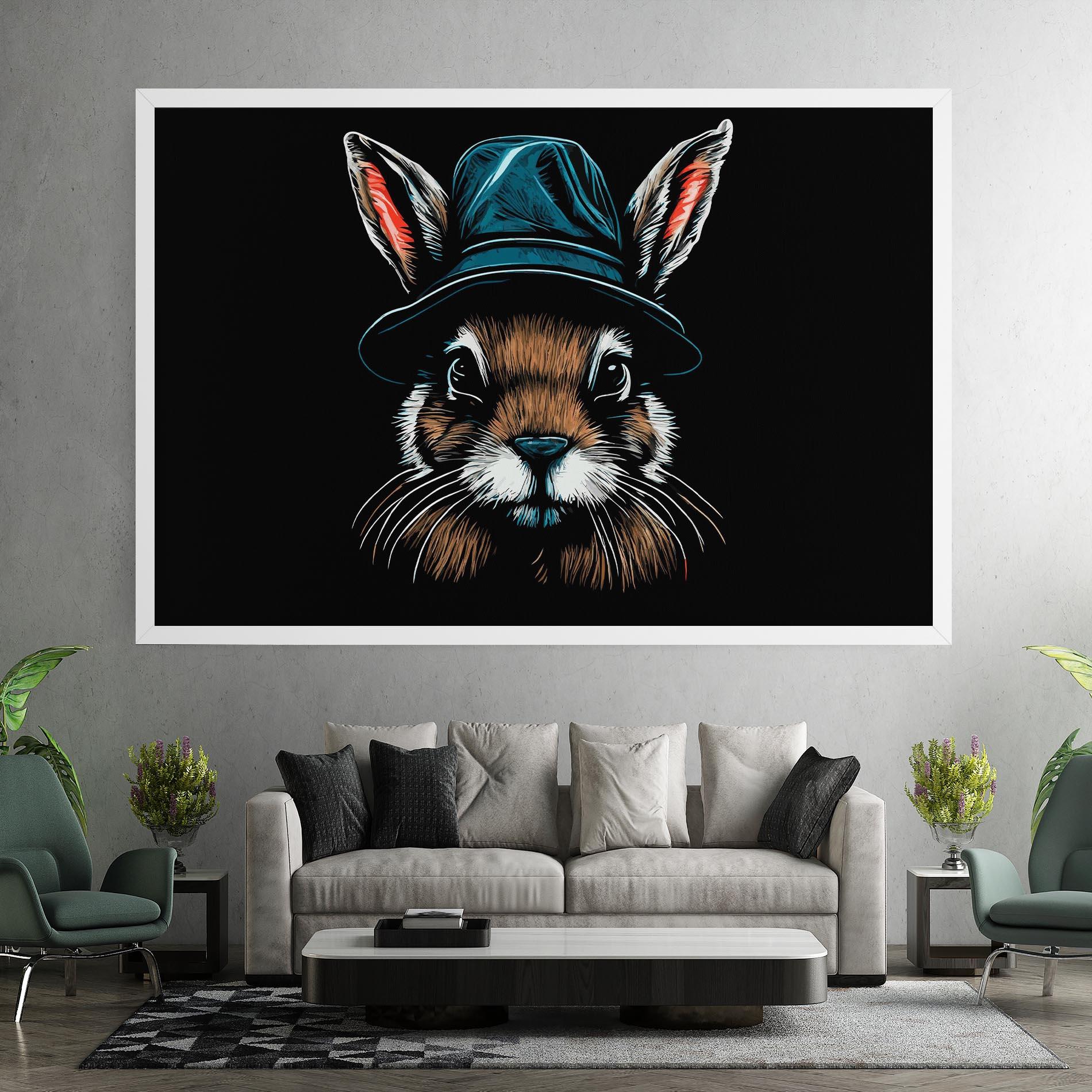 Картина на платно Hat Bunny mockup 7