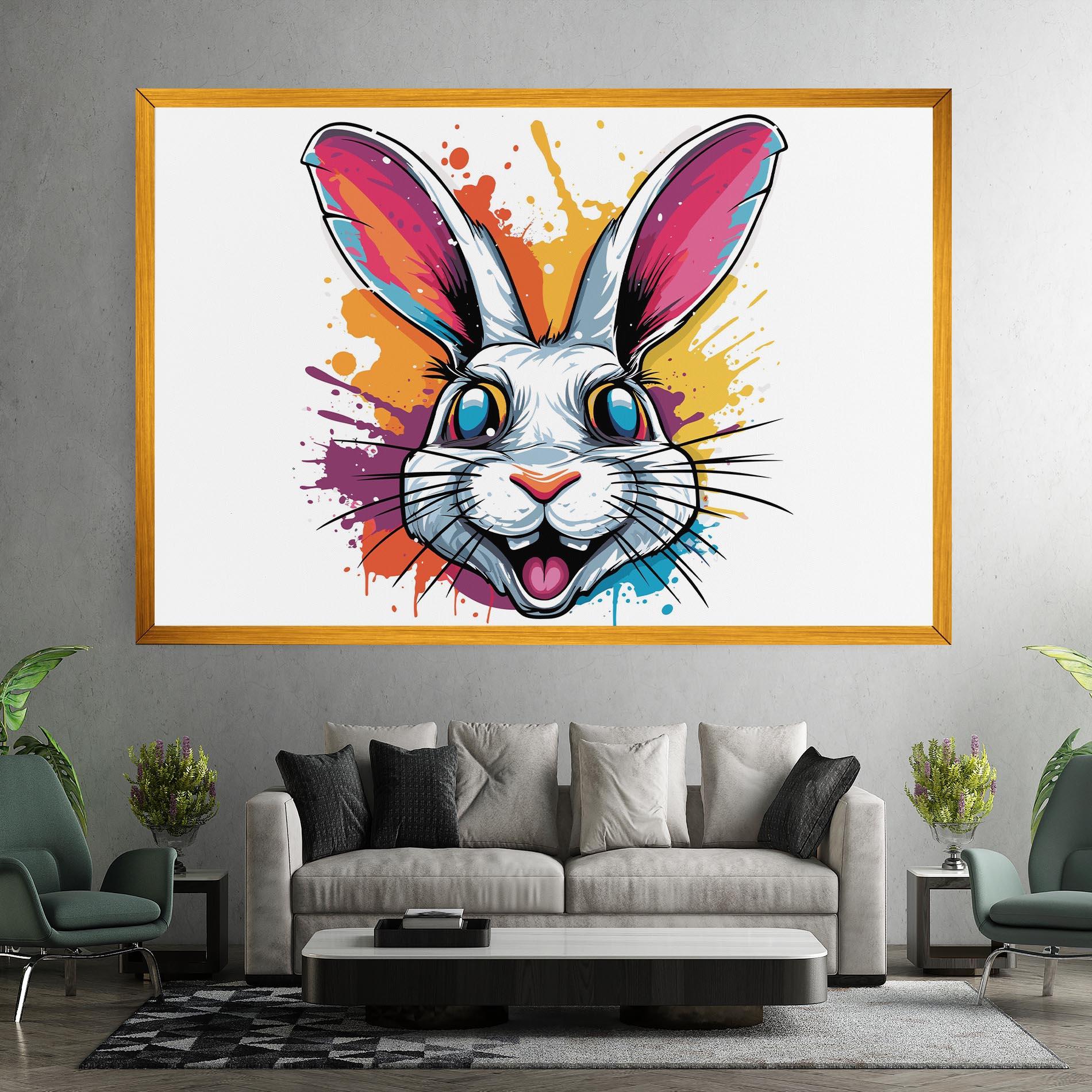 Картина на платно Crazy Bunny mockup 7
