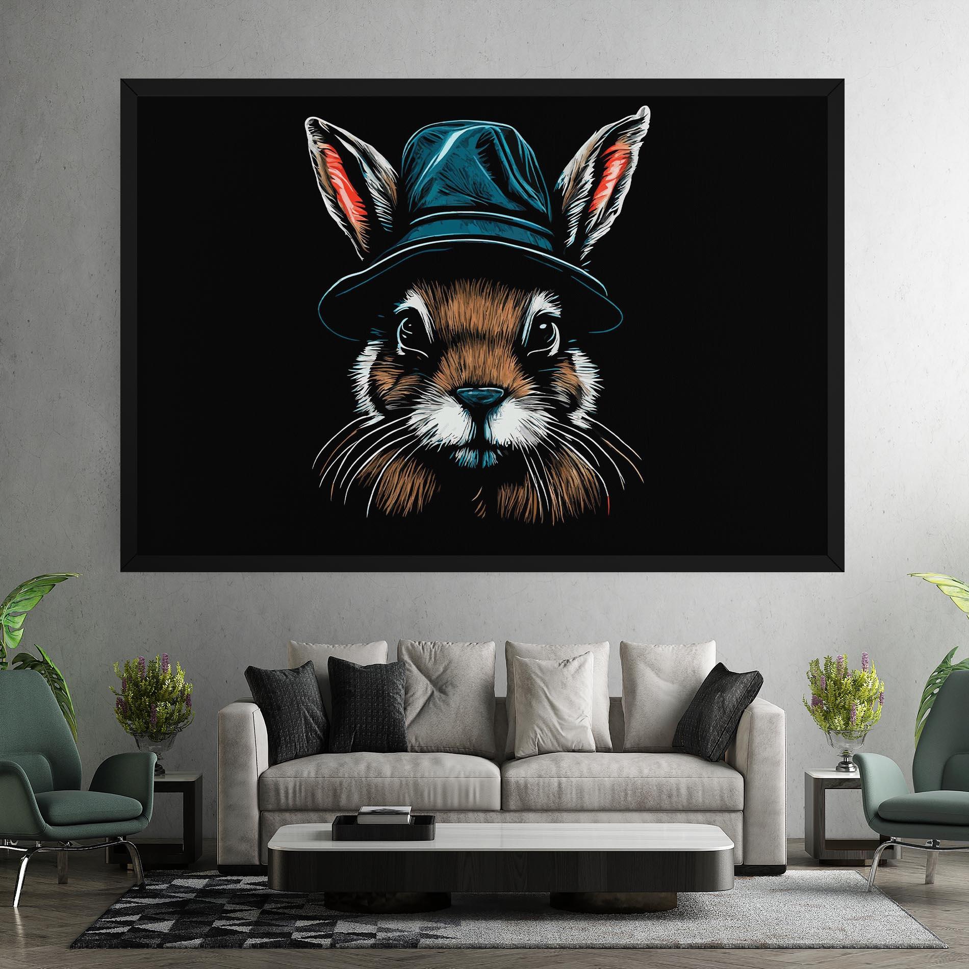 Картина на платно Hat Bunny mockup 7