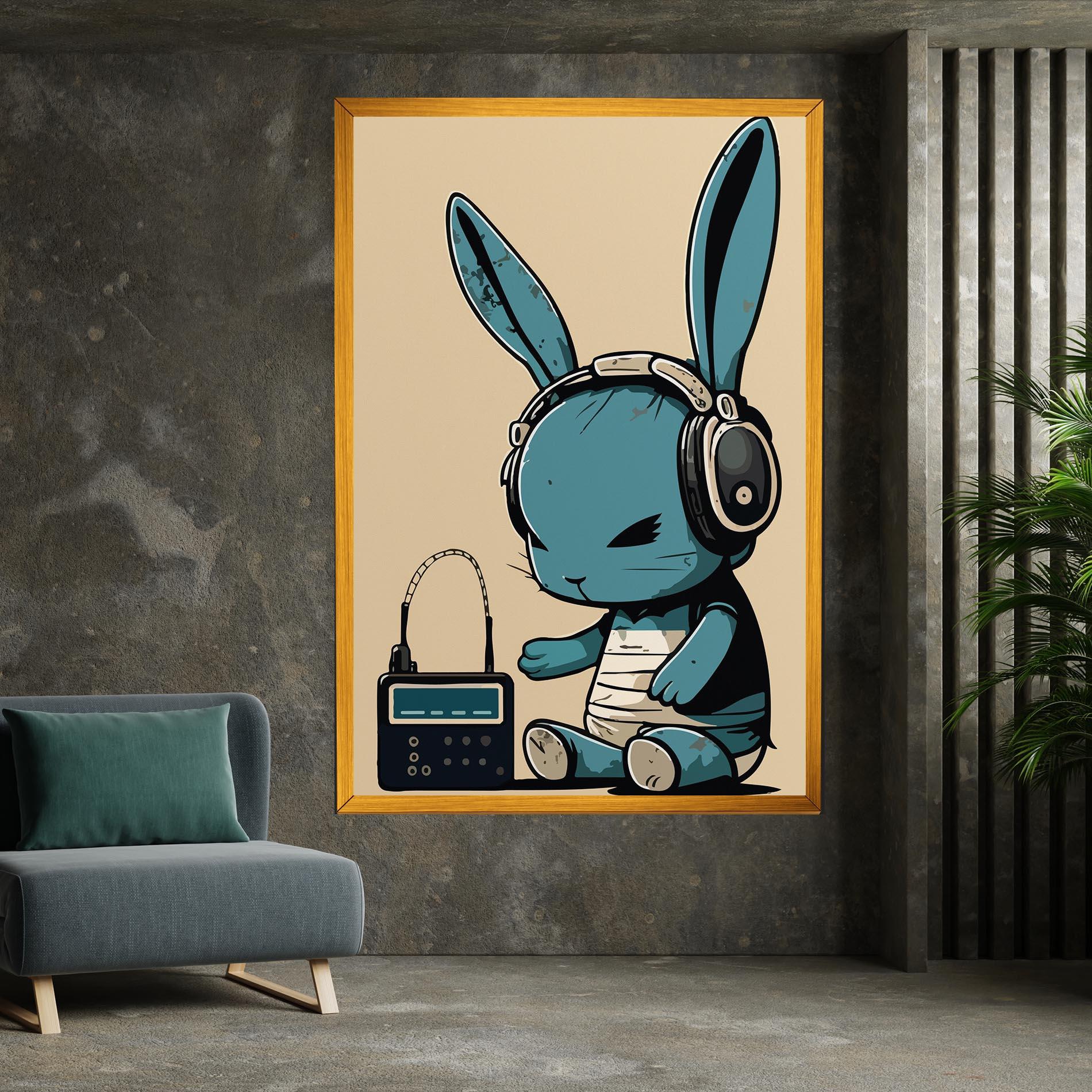 Картина на платно Blue Baby Bunny mockup 7