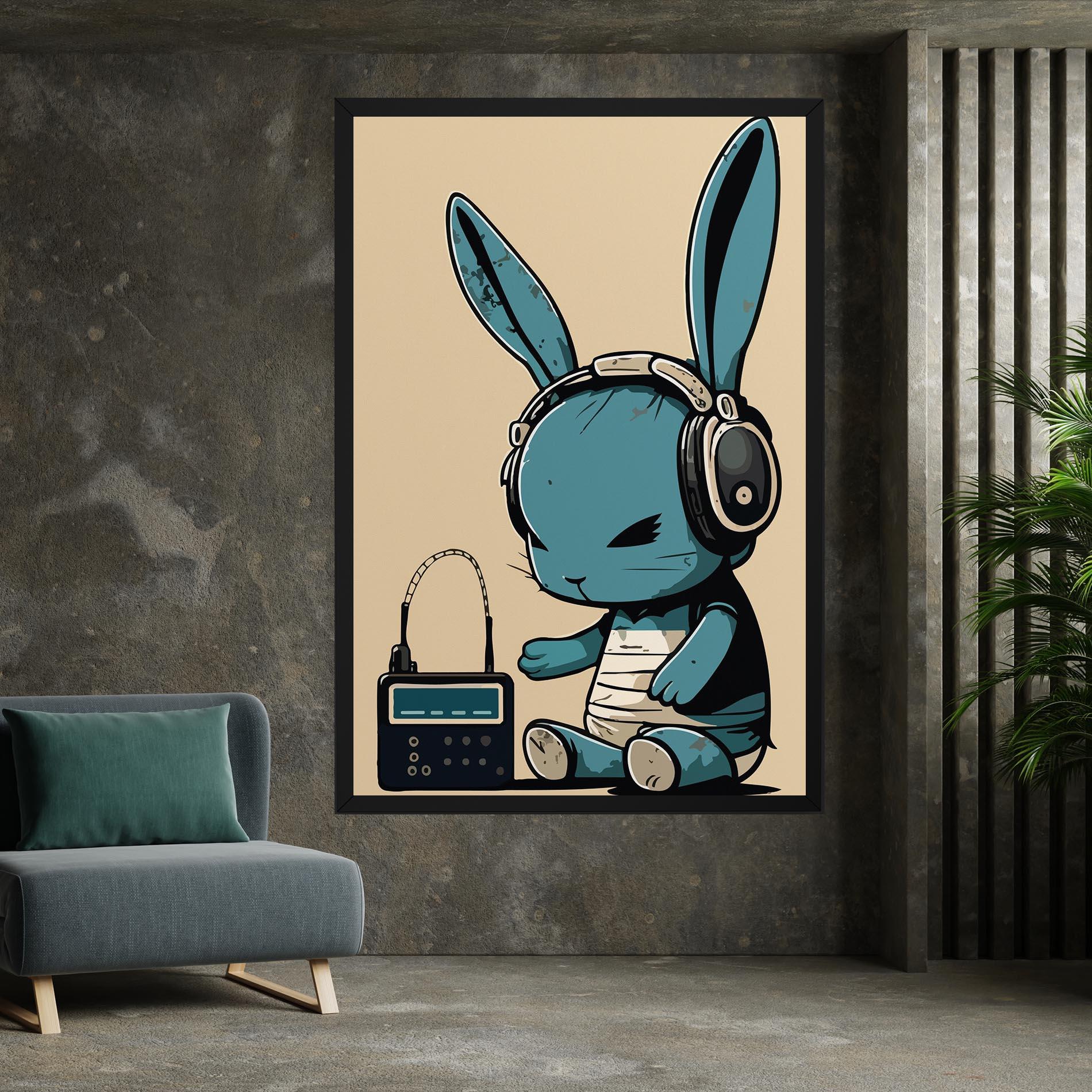 Картина на платно Blue Baby Bunny mockup 7