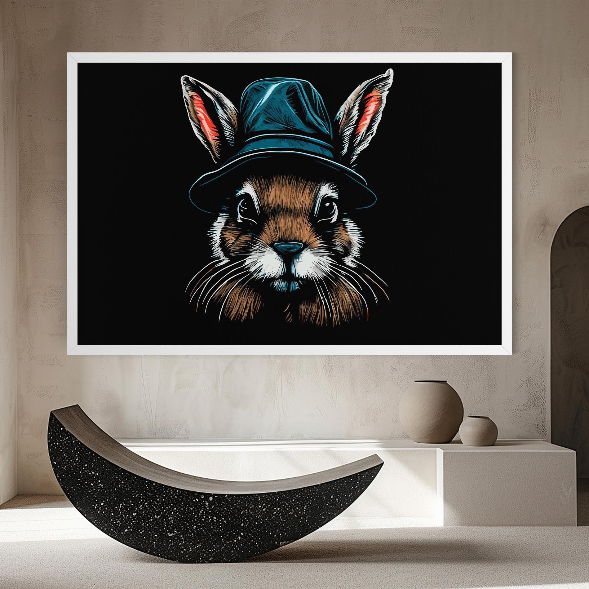 Картина на платно Hat Bunny mockup 8