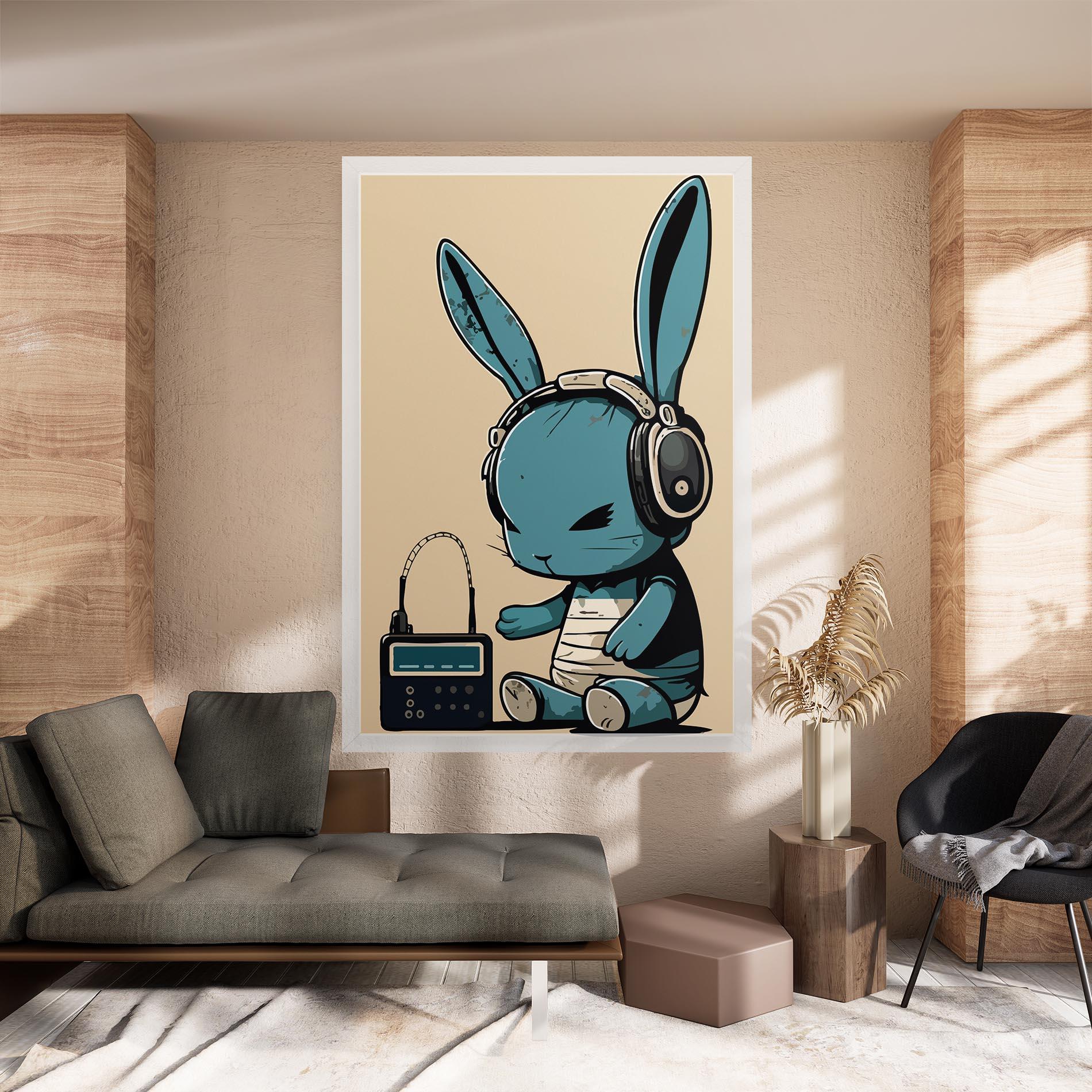 Картина на платно Blue Baby Bunny mockup 8