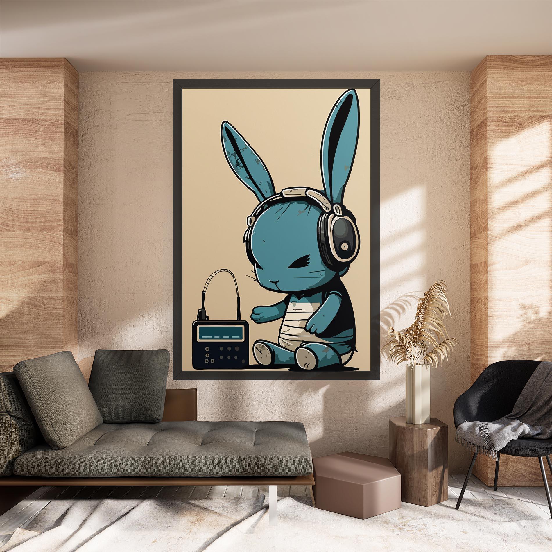 Картина на платно Blue Baby Bunny mockup 8