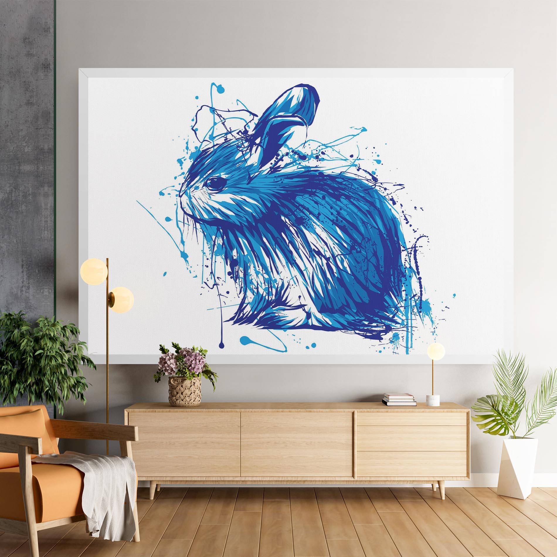 Картина на платно Blue Bunny mockup 9