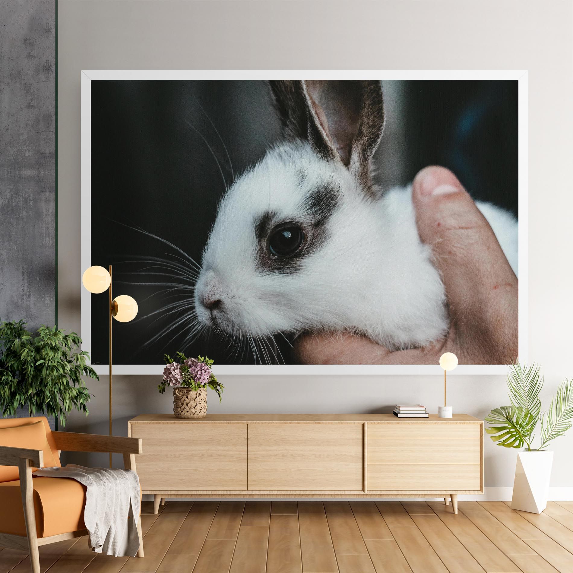 Holding Cute Bunny mockup 9