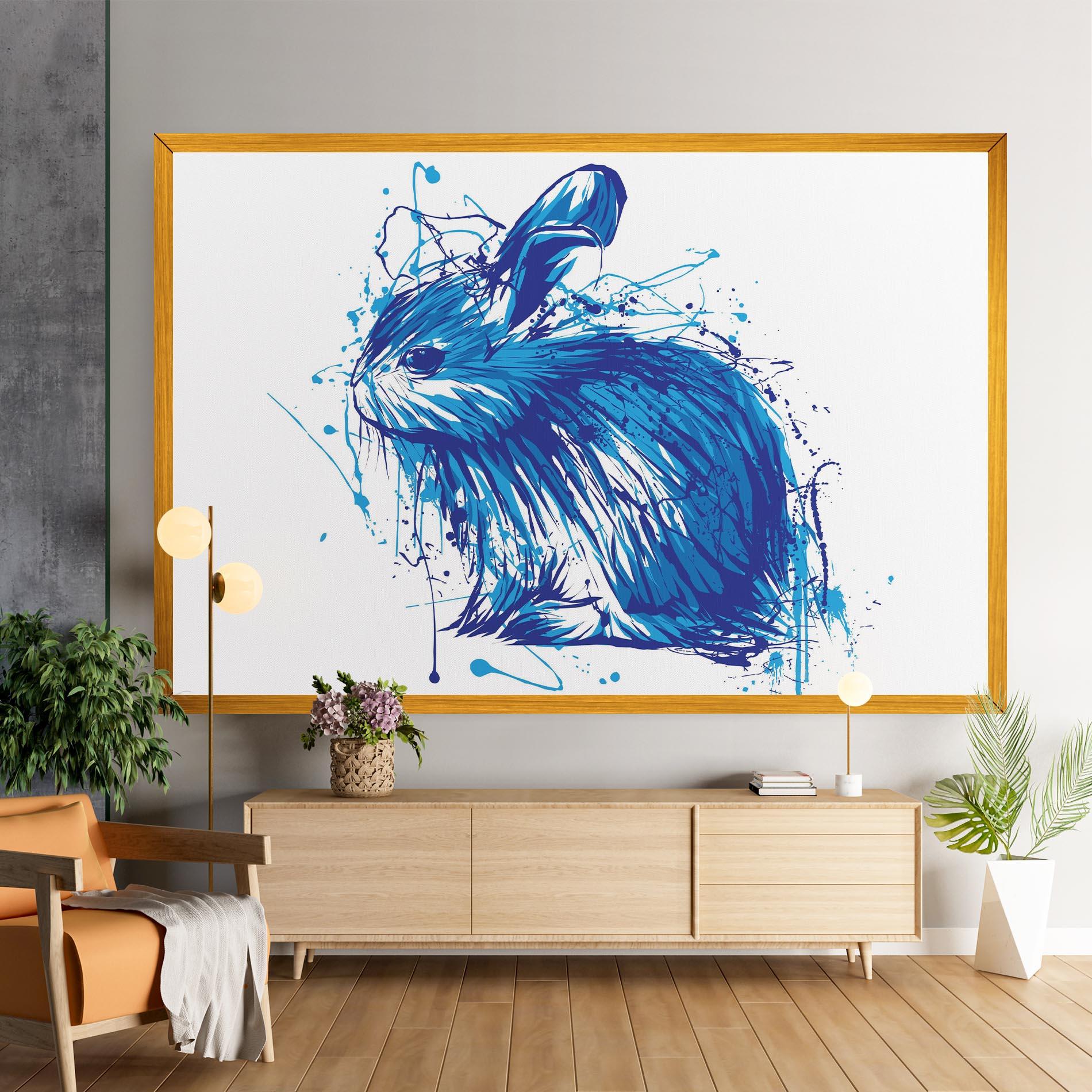 Картина на платно Blue Bunny mockup 9