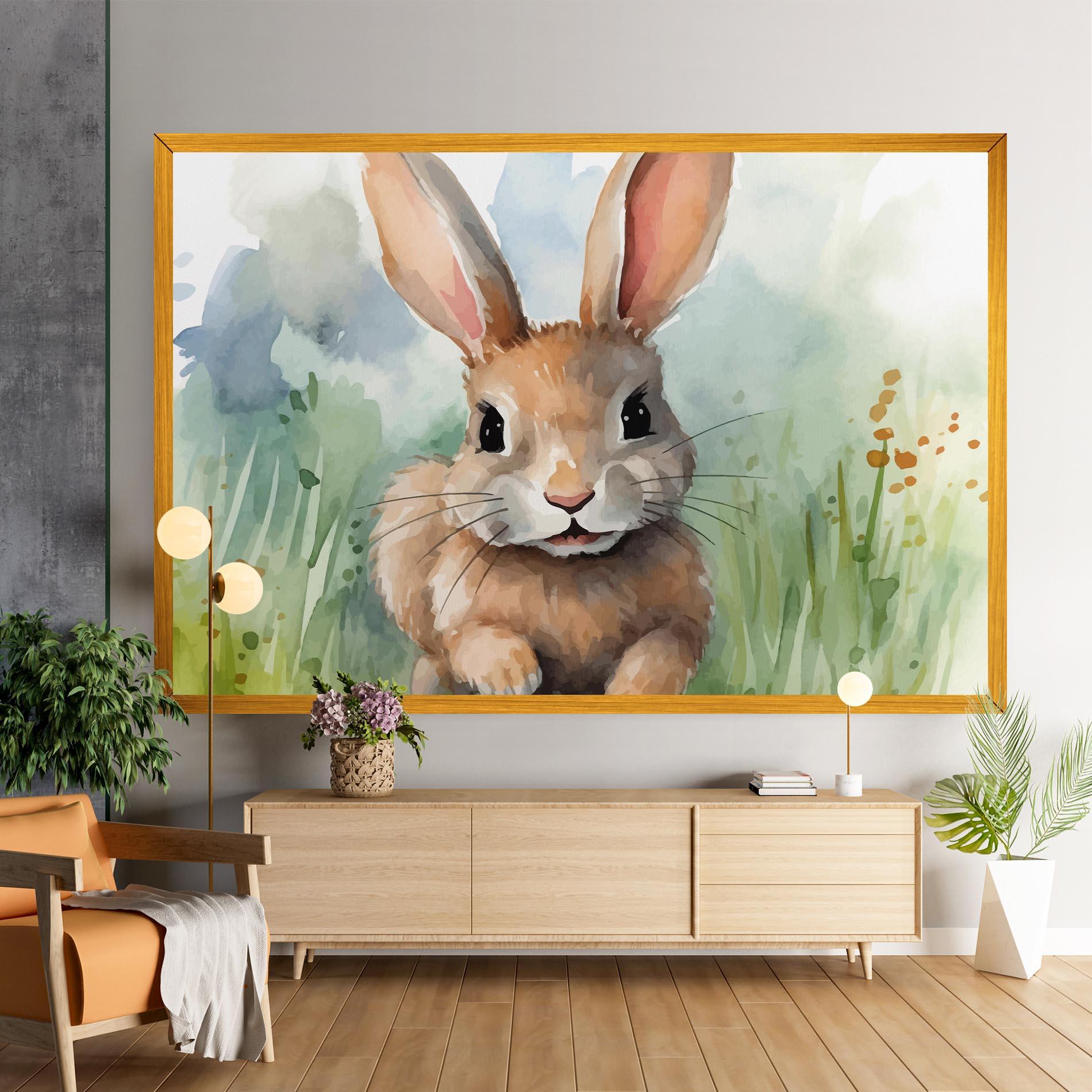 Картина на платно Brown Cream Bunny mockup 9