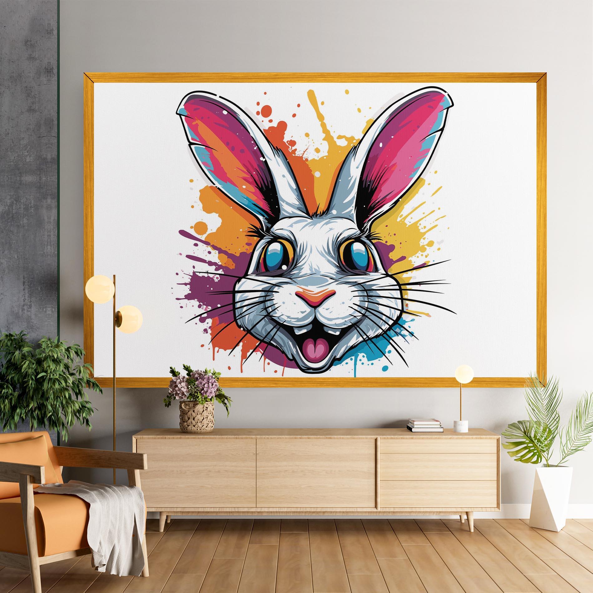 Картина на платно Crazy Bunny mockup 9