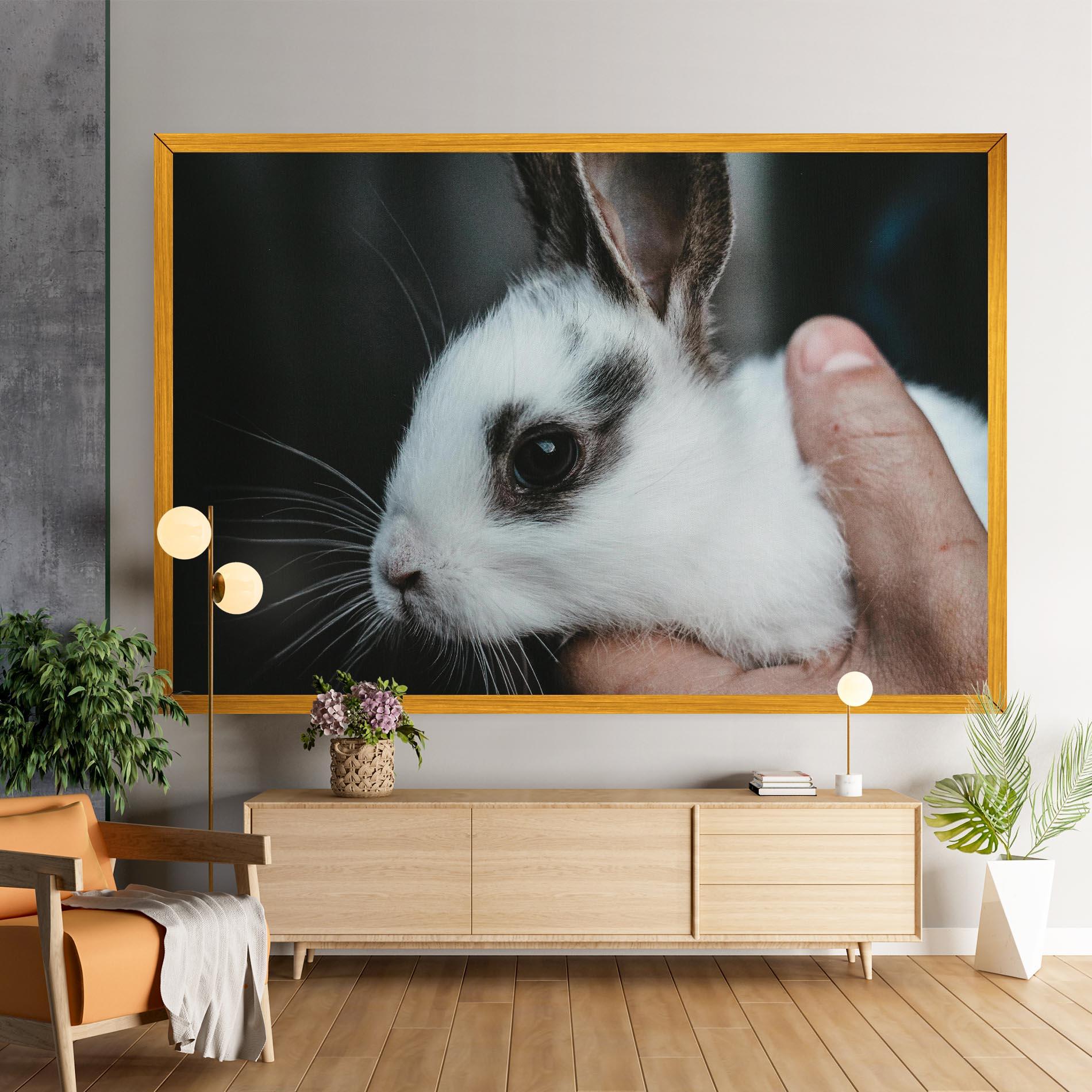 Картина на платно Holding Cute Bunny mockup 9