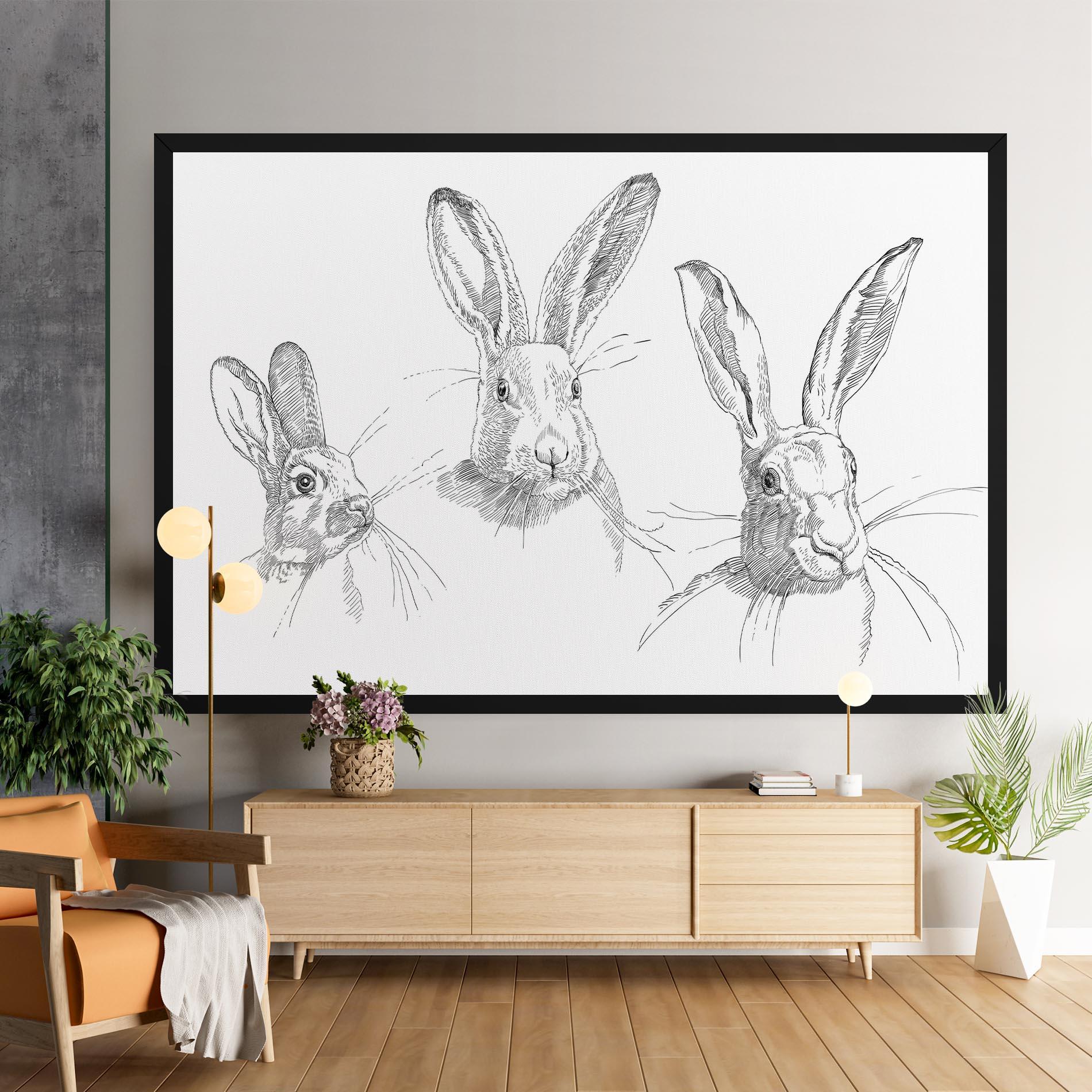 Картина на платно Hand Drawn Bunny mockup 9