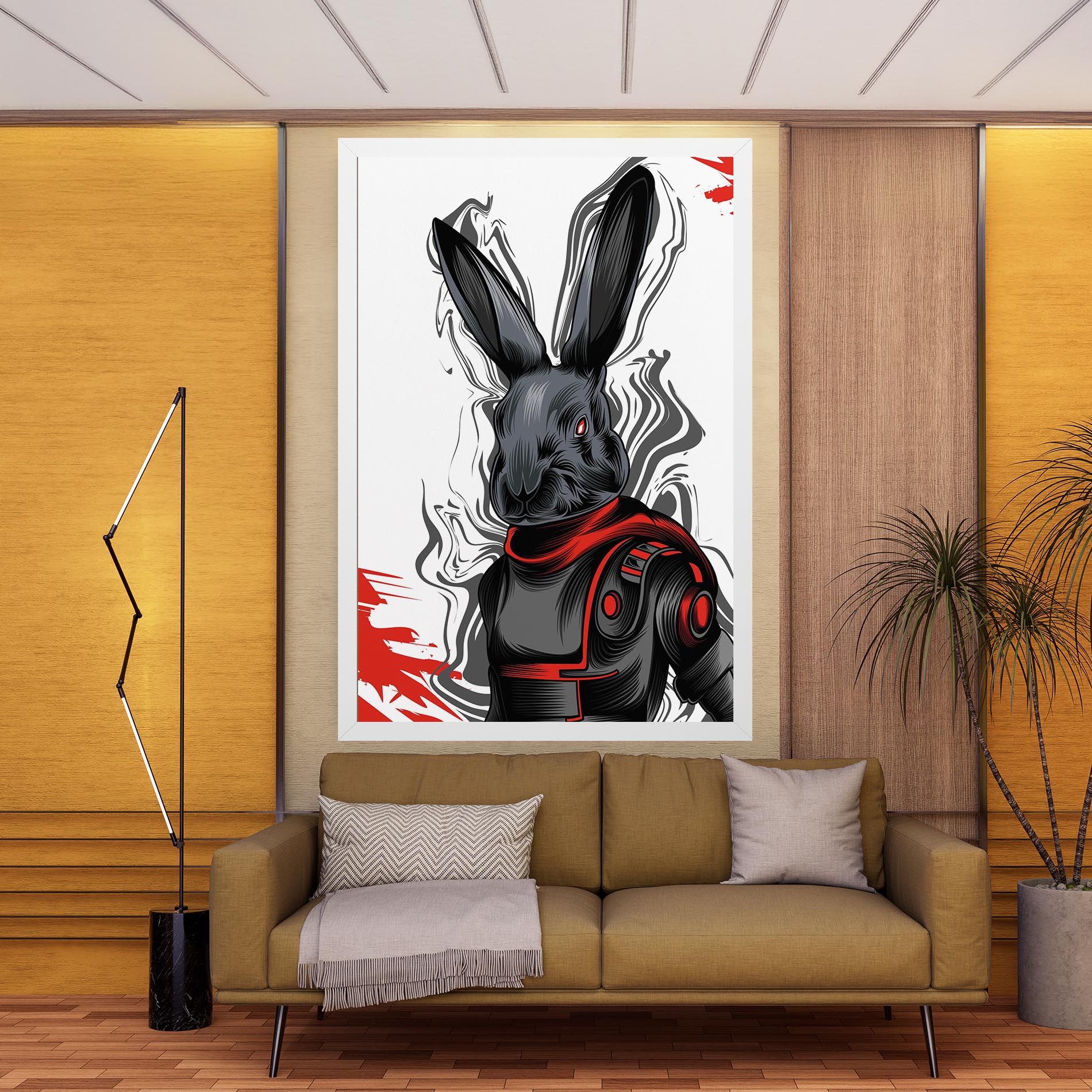 Cyborg Red Bunny mockup 9