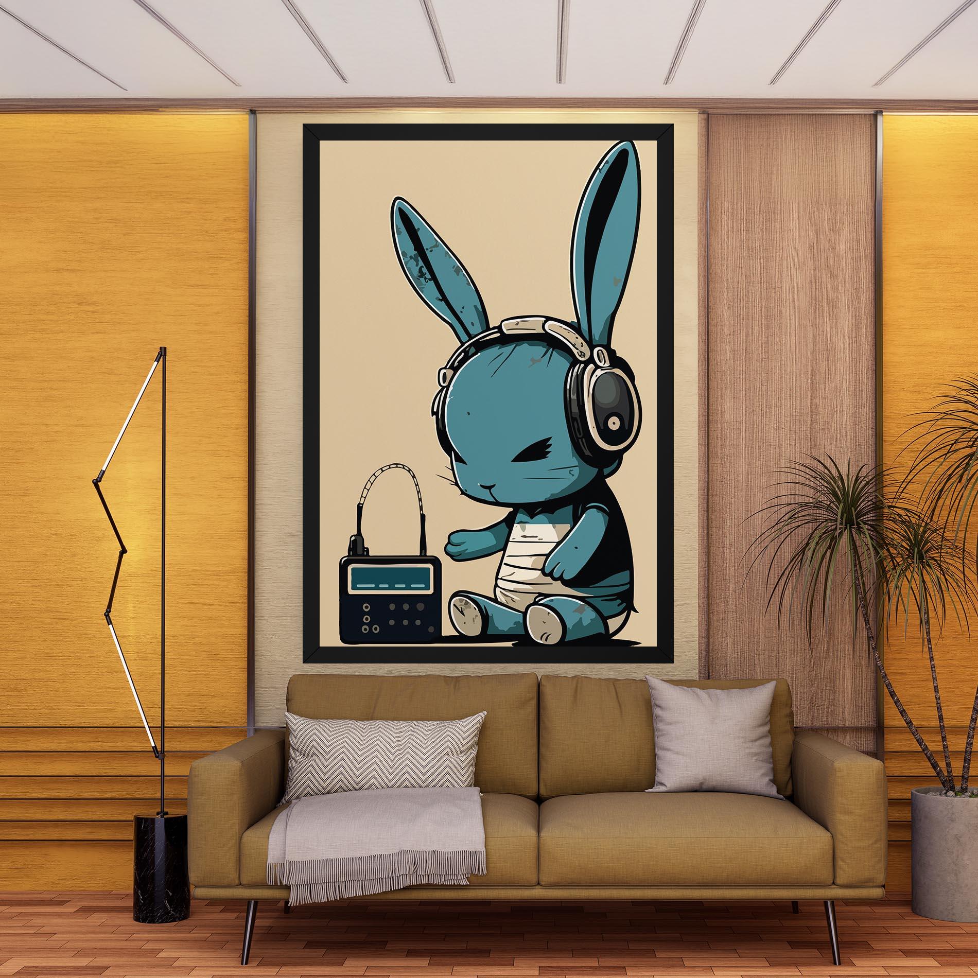 Картина на платно Blue Baby Bunny mockup 9