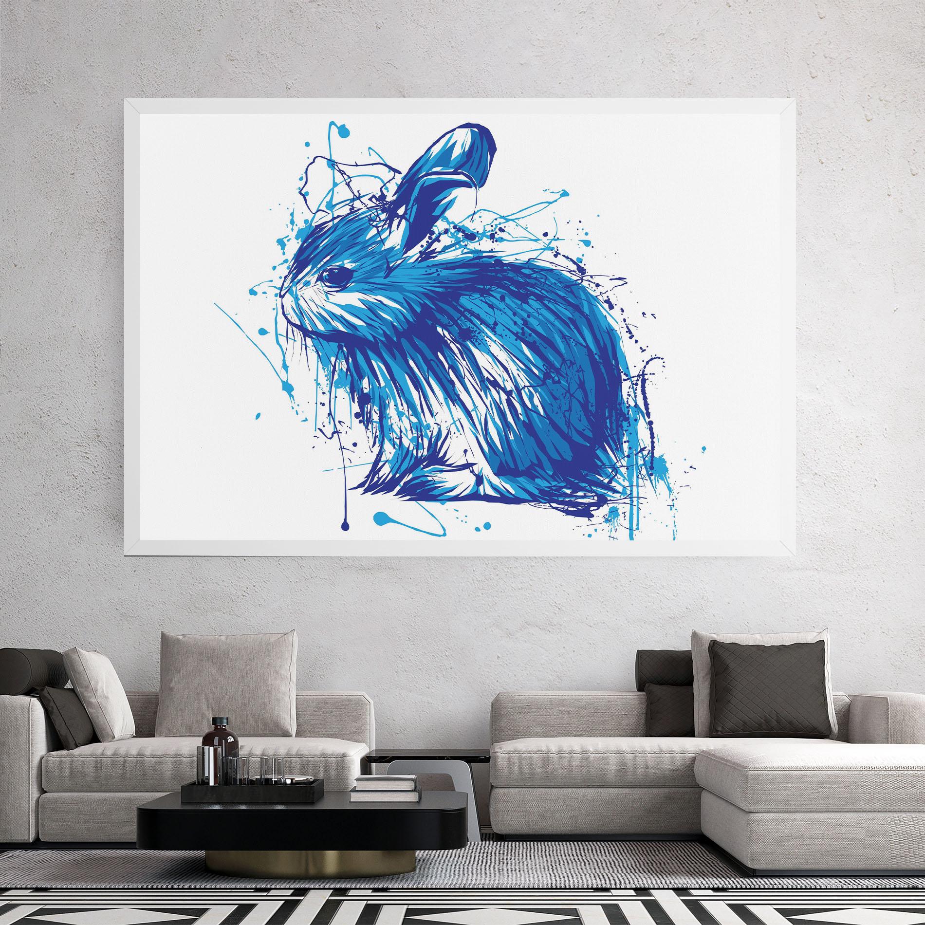 Картина на платно Blue Bunny mockup 2