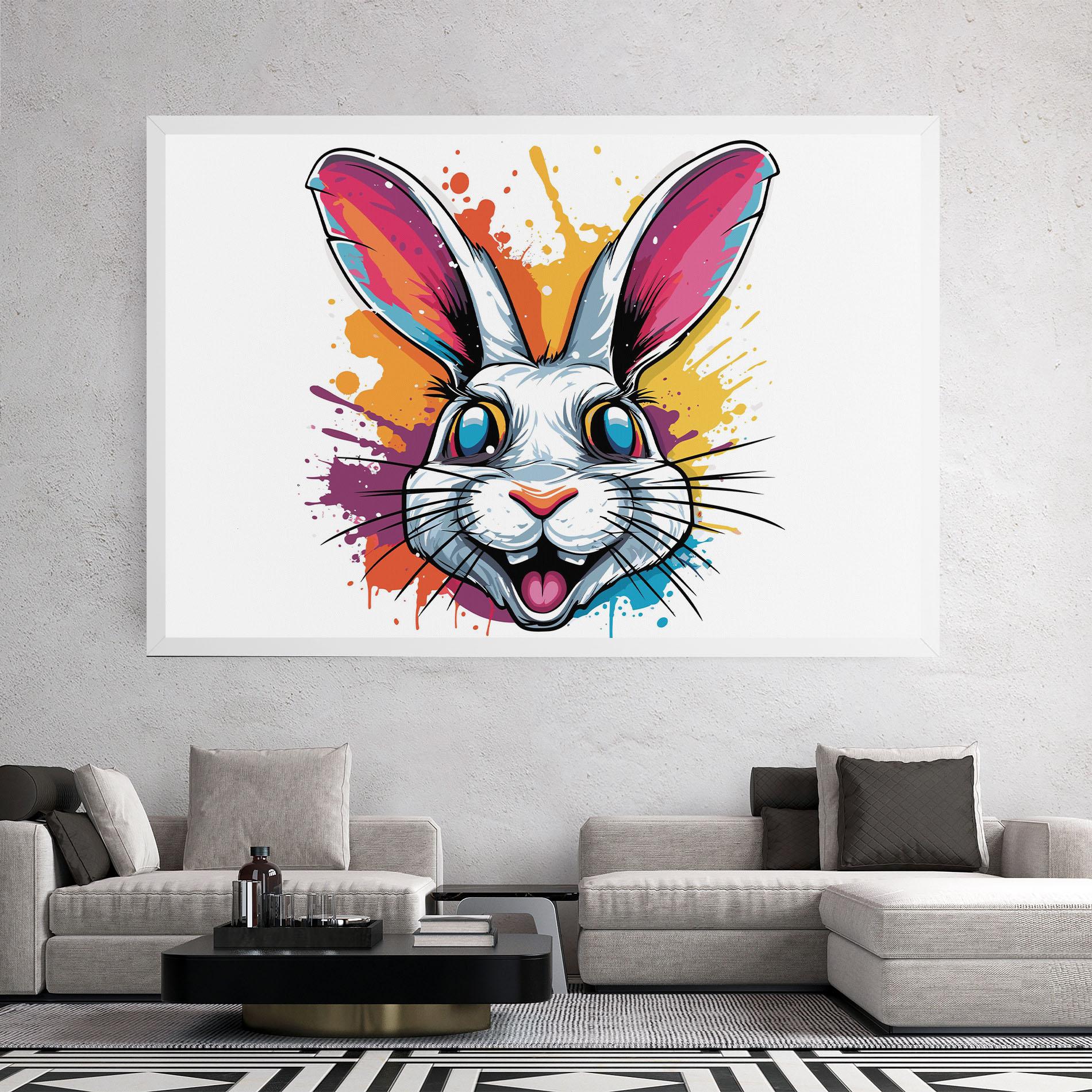 Картина на платно Crazy Bunny mockup 2