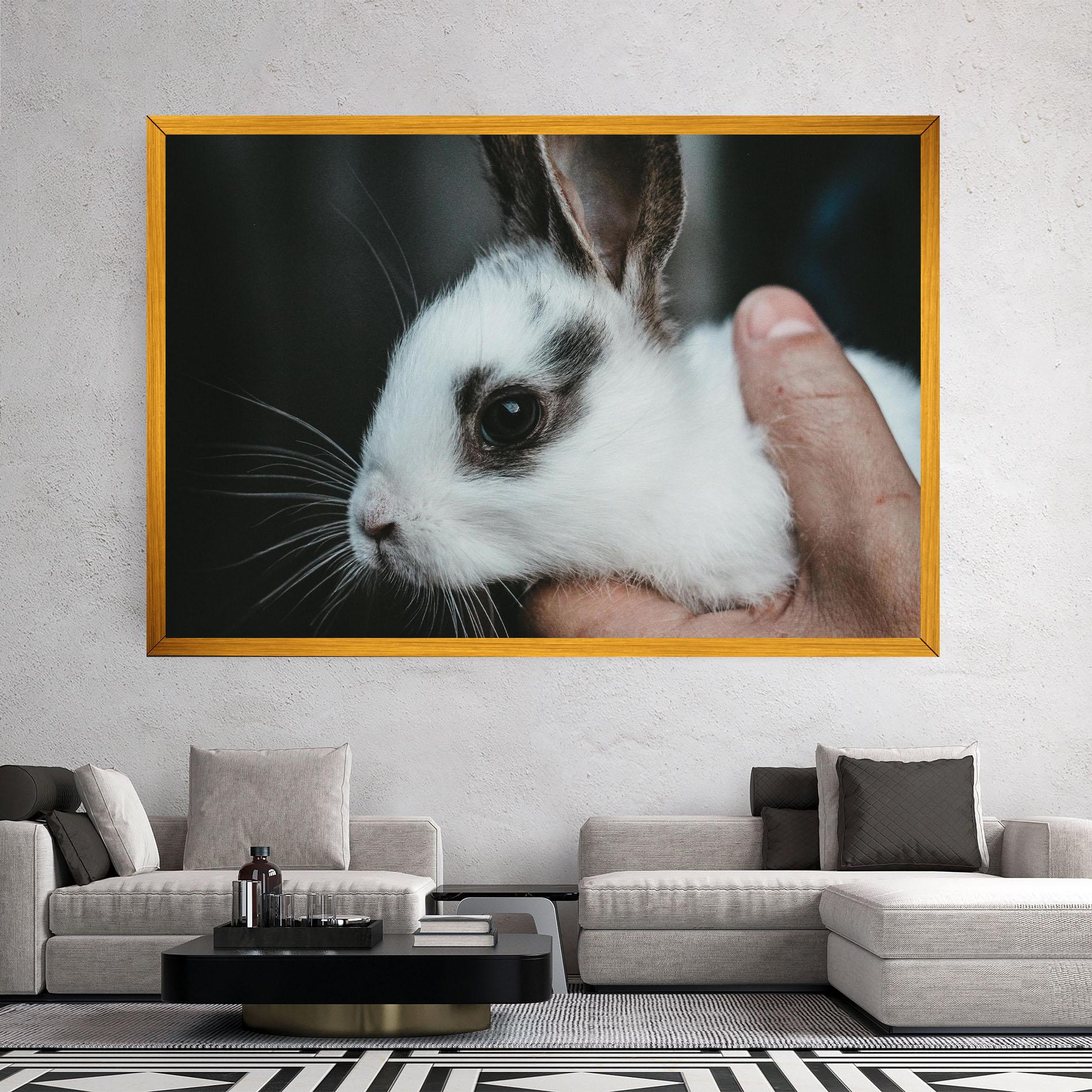 Картина на платно Holding Cute Bunny mockup 2