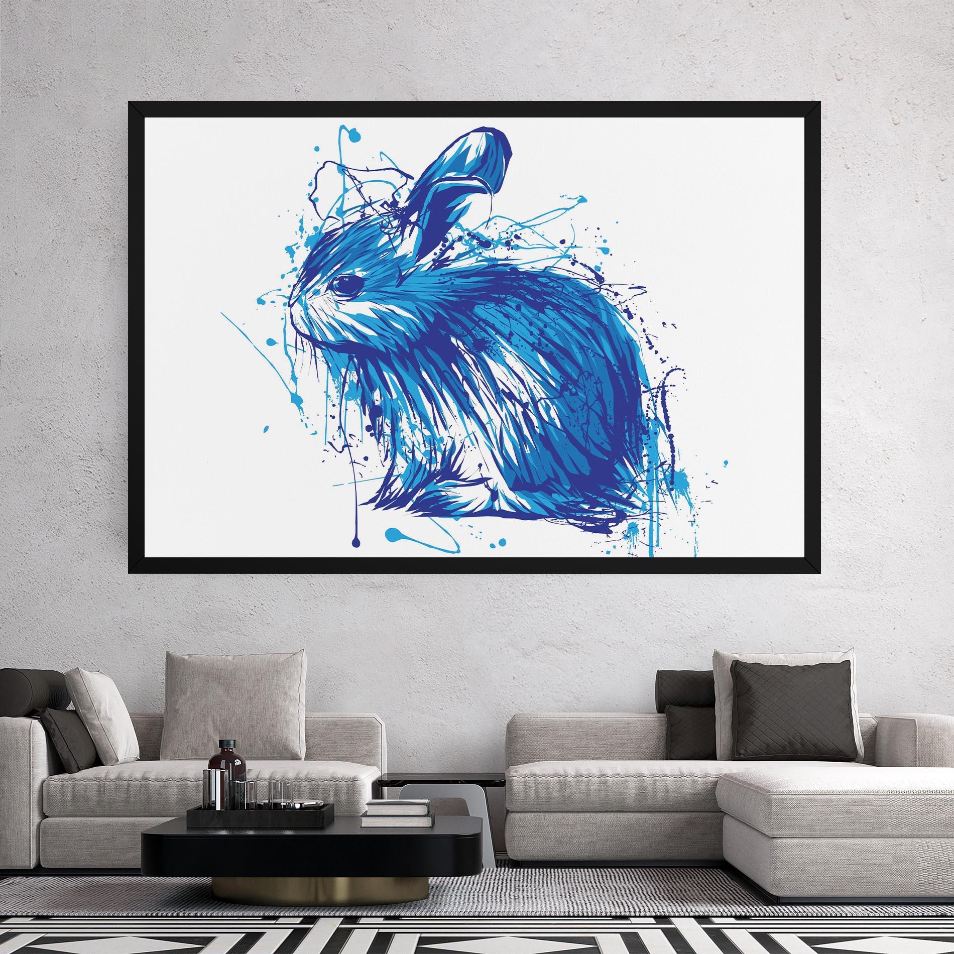 Картина на платно Blue Bunny mockup 2