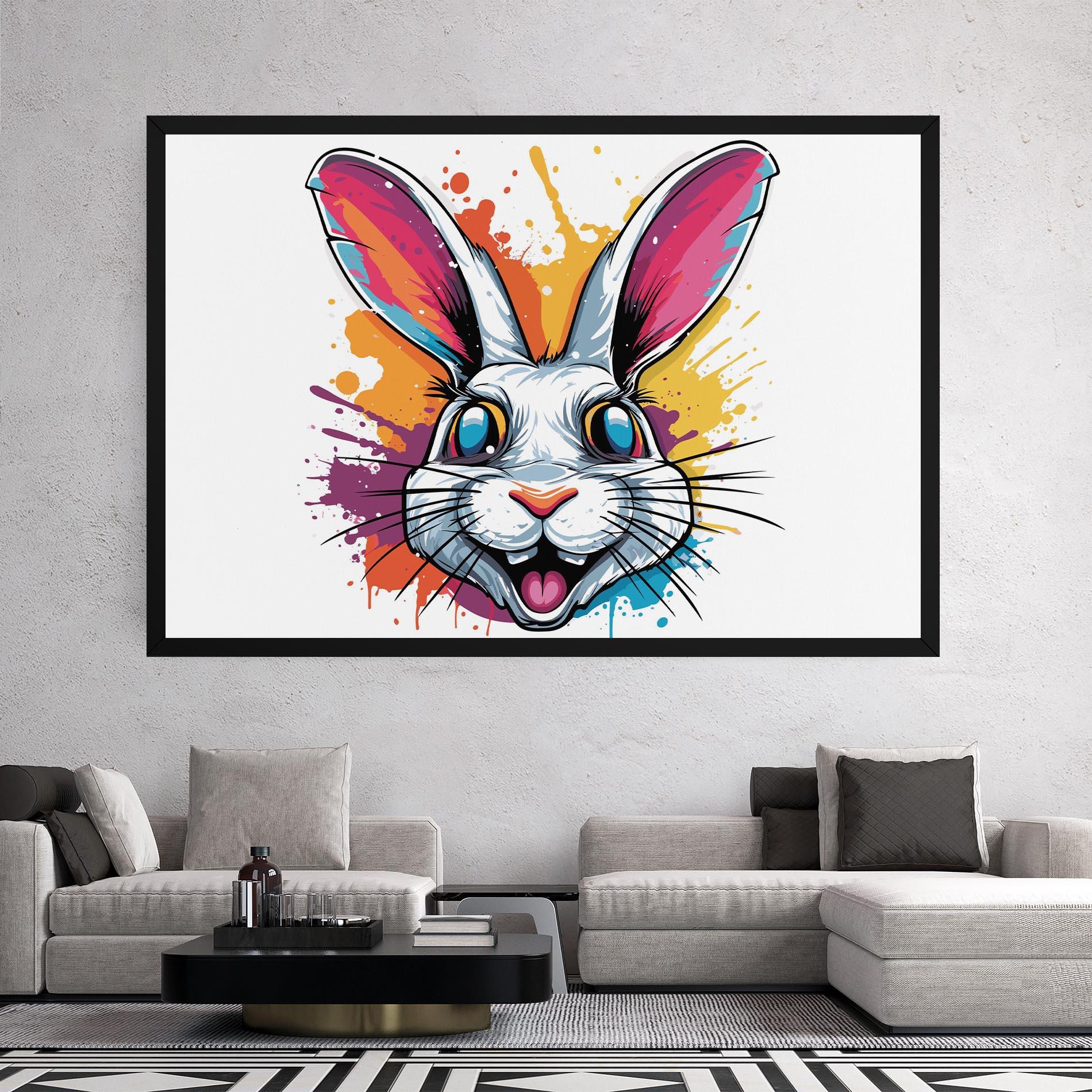 Картина на платно Crazy Bunny mockup 2